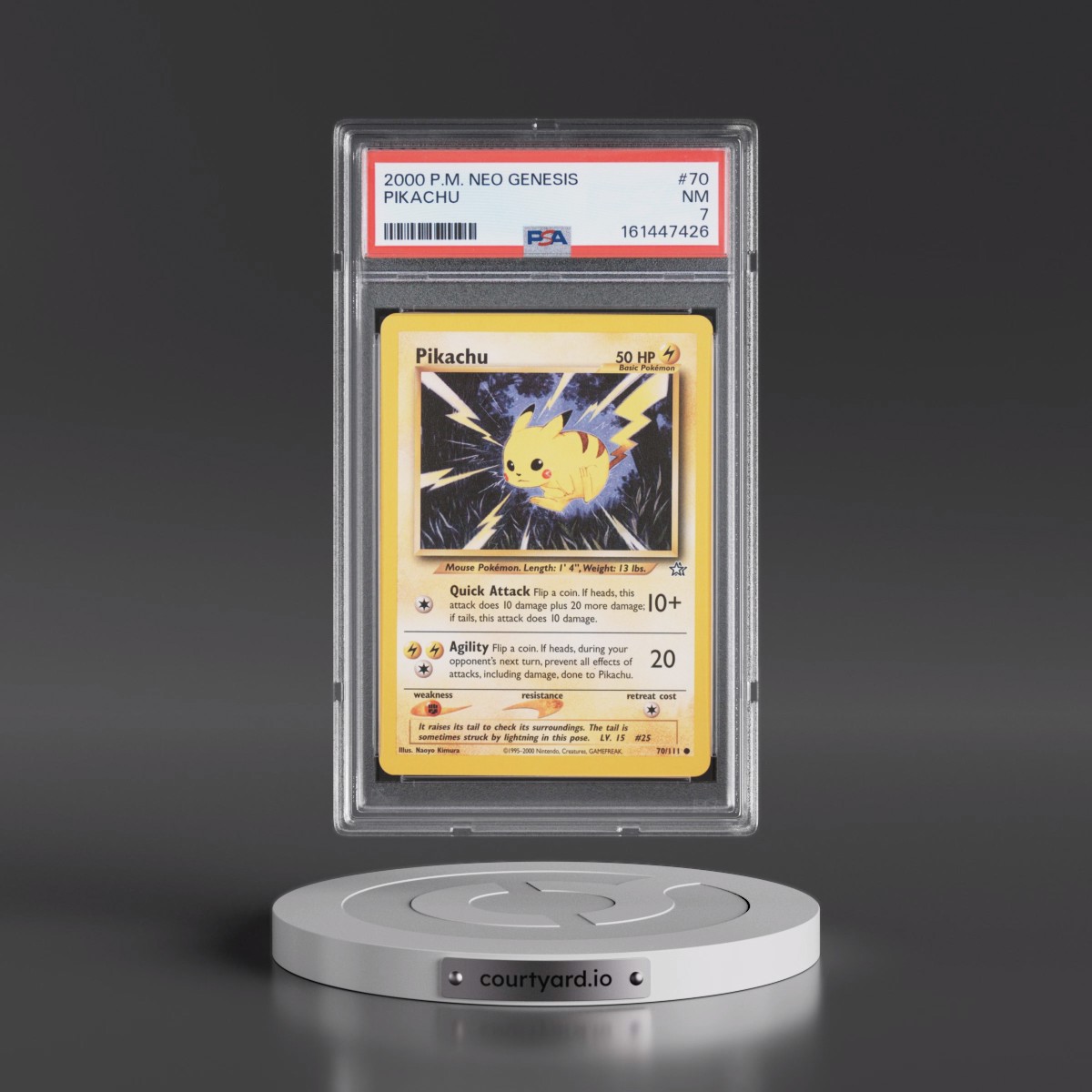2000 Pokémon Neo Genesis #70 Pikachu (PSA 7 NM)