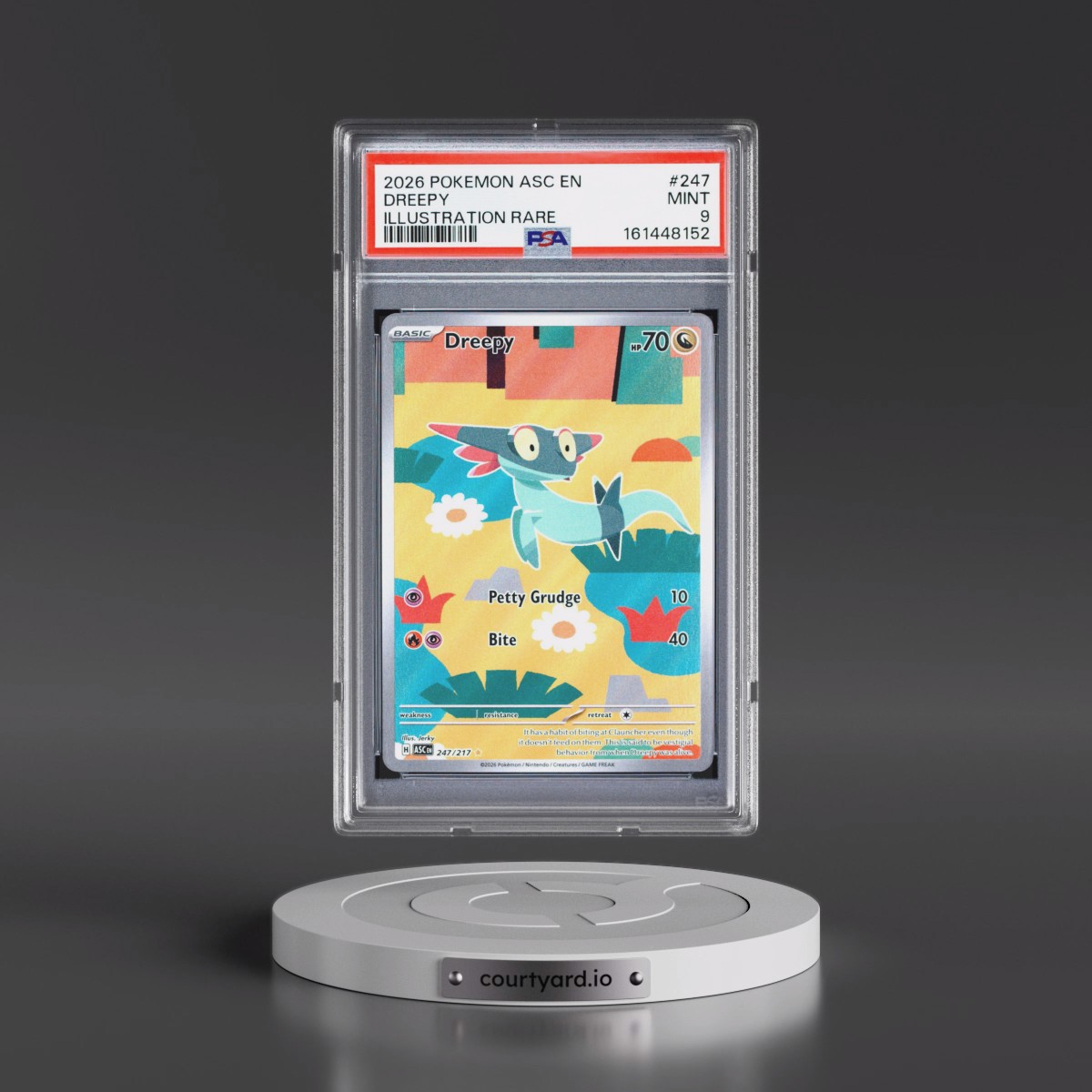 2026 Pokémon Asc EN-Ascended Heroes #247 Dreepy - Illustration Rare (PSA 9 MINT)