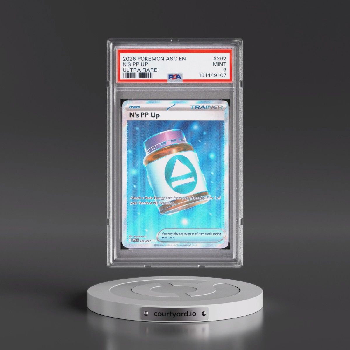 2026 Pokémon Asc EN-Ascended Heroes #262 N's PP Up - Ultra Rare (PSA 9 MINT)