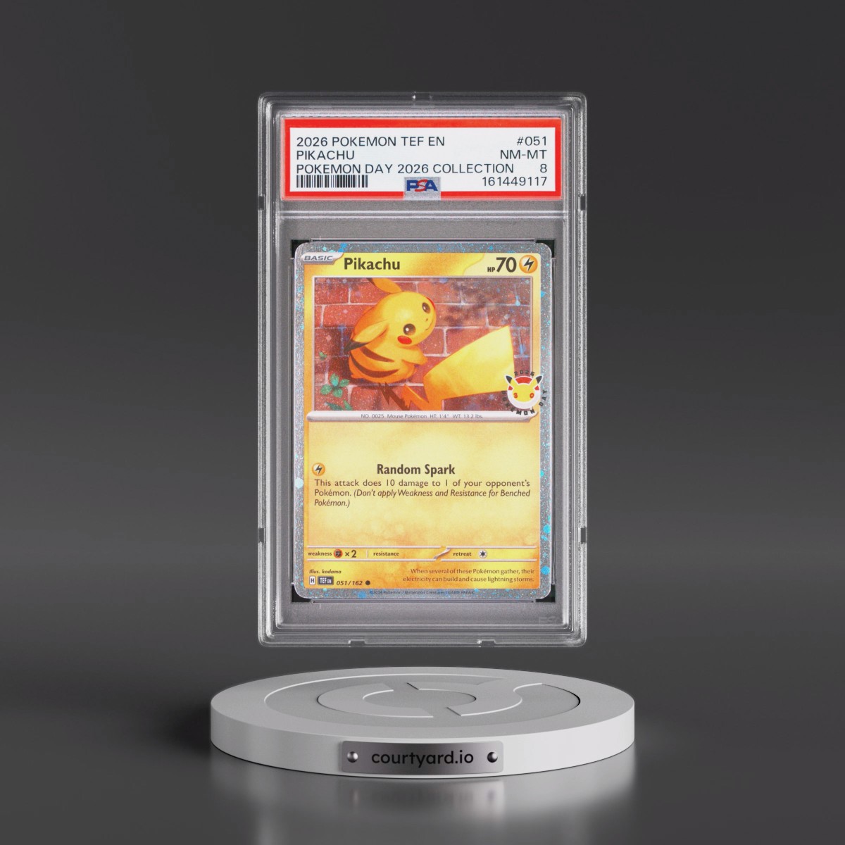 2026 Pokémon Tef EN-Temporal Forces #051 Pikachu - Pokemon Day 2026 Collection (PSA 8 NM-MT)