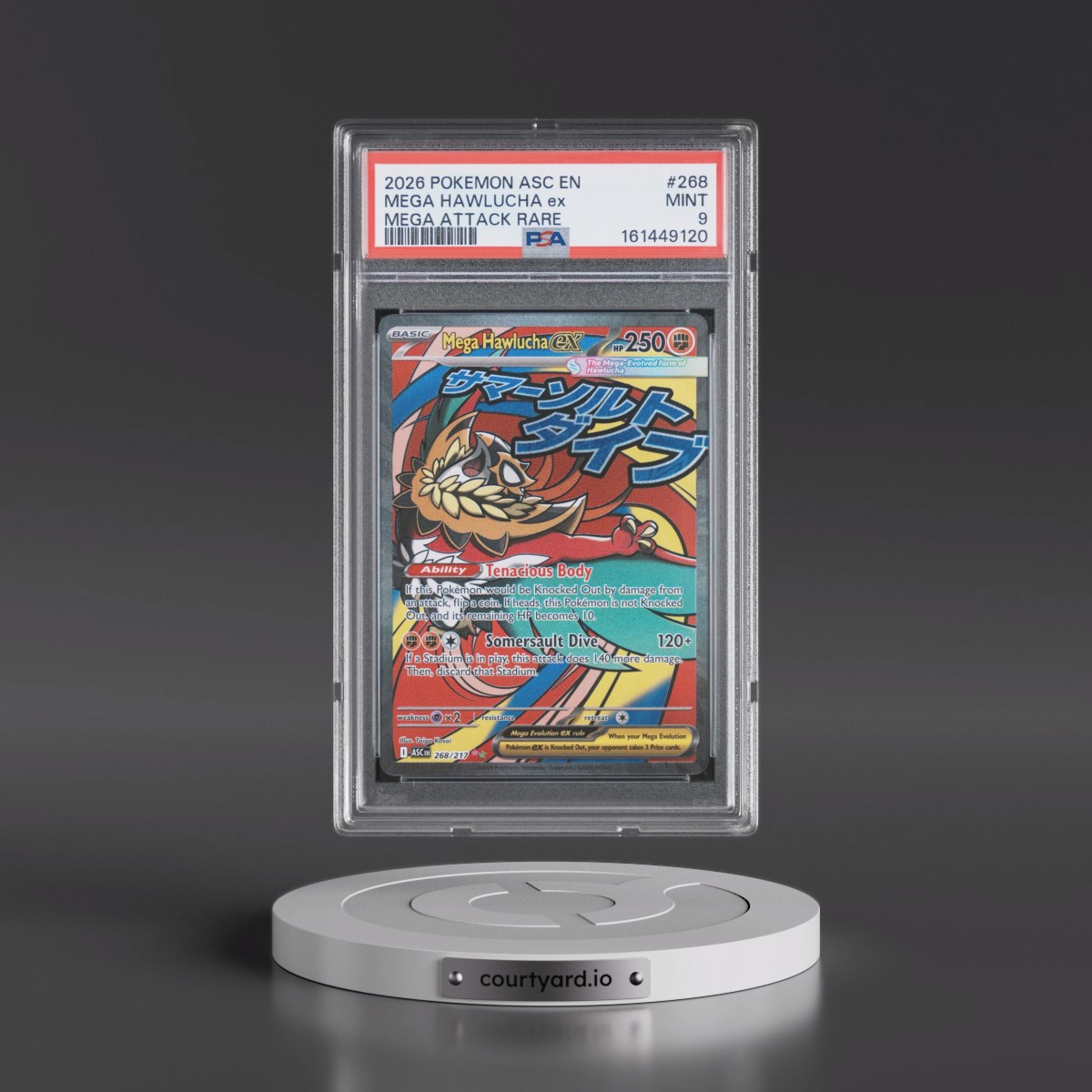 2026 Pokémon Asc EN-Ascended Heroes #268 Mega Hawlucha EX - Holo Mega Attack Rare (PSA 9 MINT)