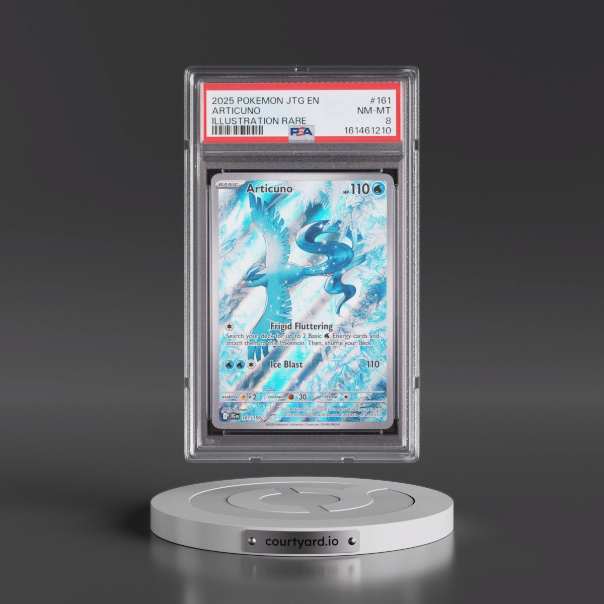 2025 Pokémon Jtg EN-Journey Together #161 Articuno - Illustration Rare (PSA 8 NM-MT)