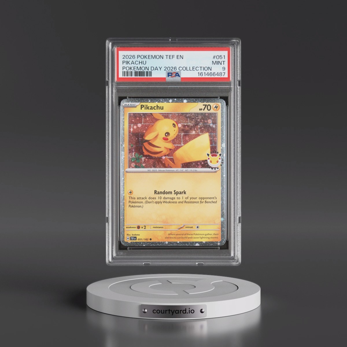 2026 Pokémon Tef EN-Temporal Forces #051 Pikachu - Pokemon Day 2026 Collection (PSA 9 MINT)