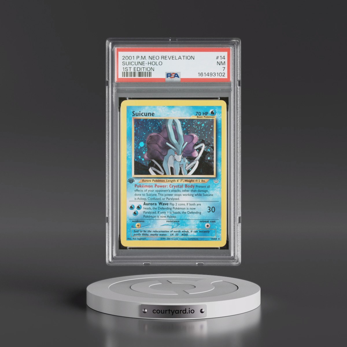 2001 Pokémon Neo Revelation Suicune - 1st Edition Holo #14 PSA 7