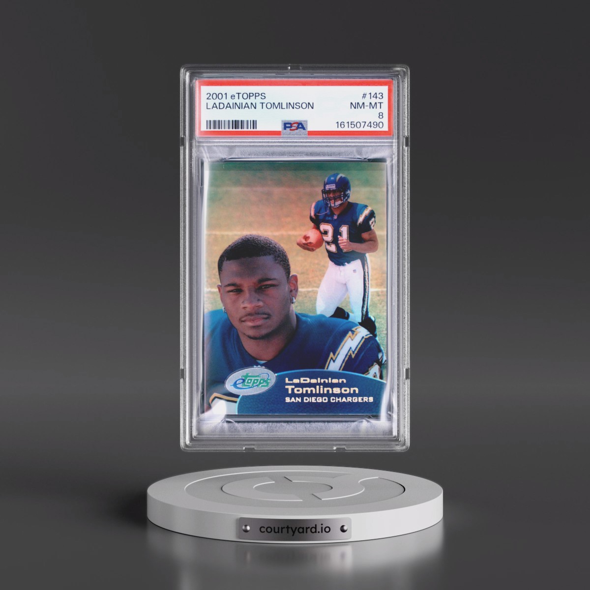 2001 Etopps #143 Ladainian Tomlinson (PSA 8 NM-MT)