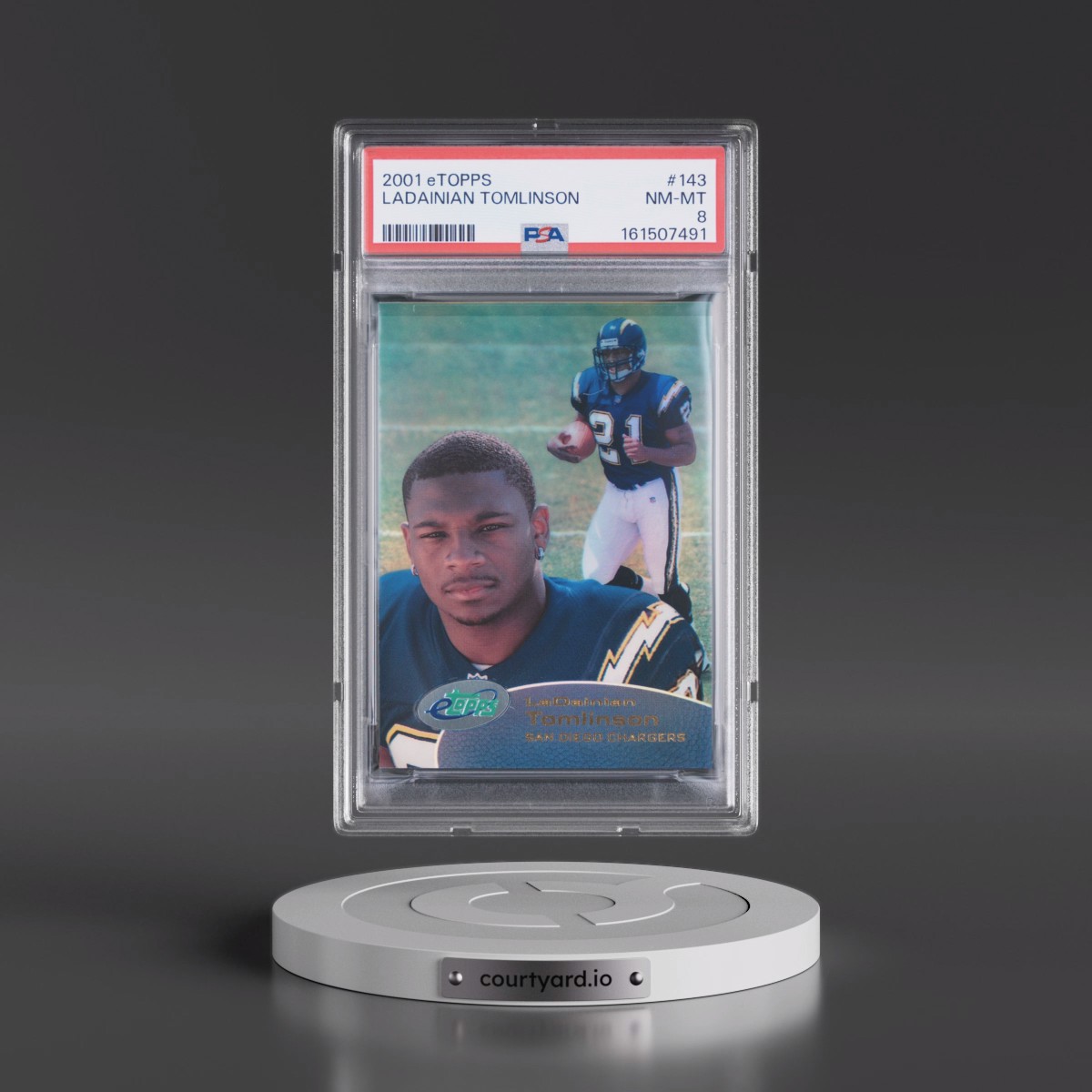 2001 Etopps #143 Ladainian Tomlinson (PSA 8 NM-MT)