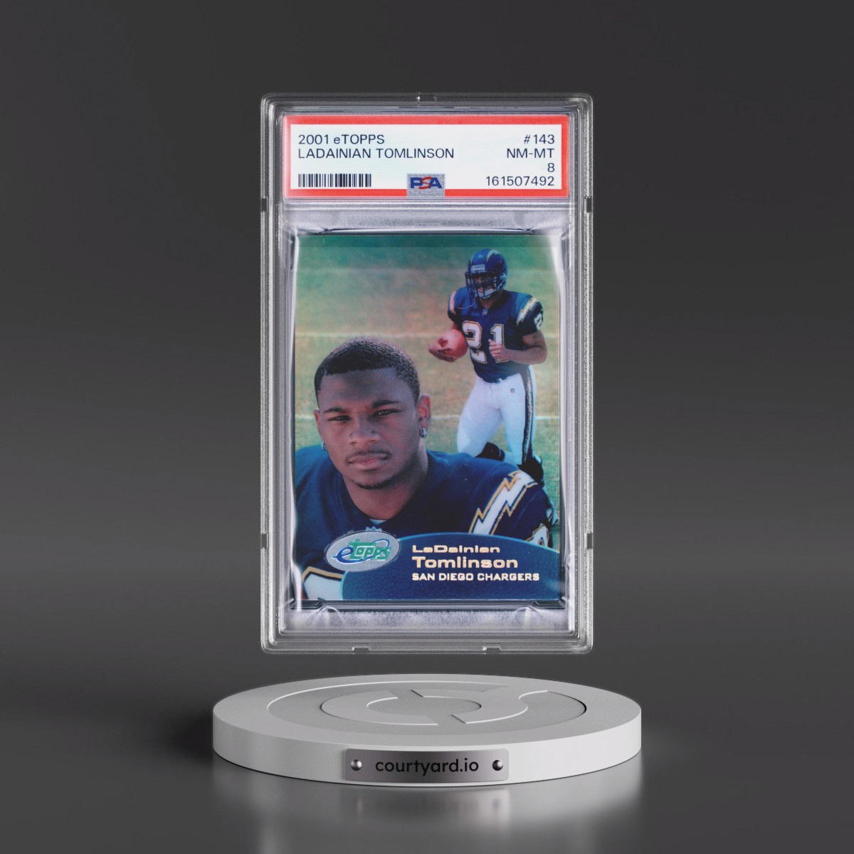 2001 Etopps #143 Ladainian Tomlinson (PSA 8 NM-MT)