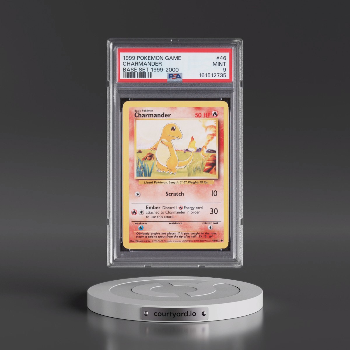 1999 Pokémon Game Charmander - 1999-2000 Copyright #46 PSA 9