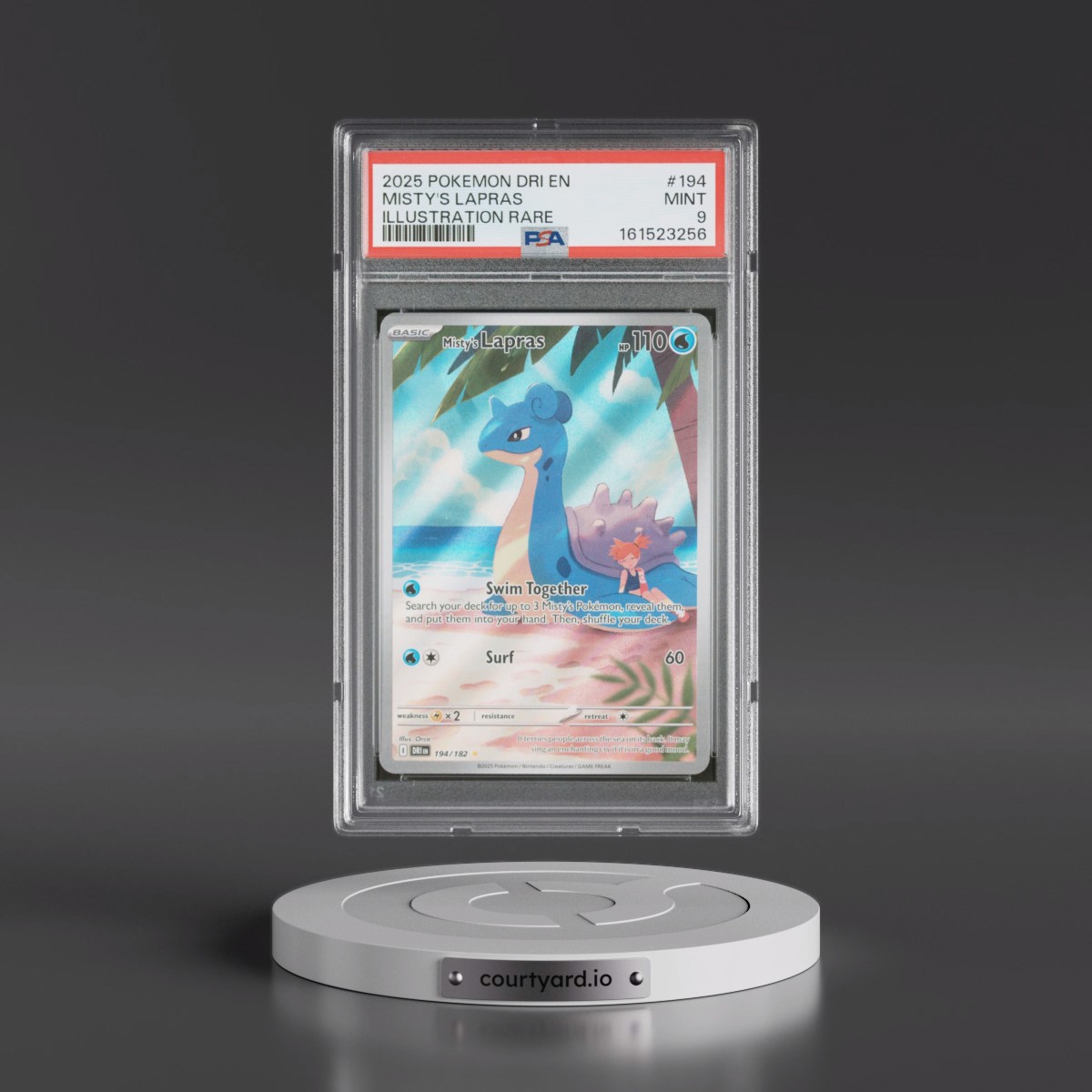 2025 Pokémon Dri EN-Destined Rivals #194 Misty's Lapras - Illustration Rare (PSA 9 MINT)