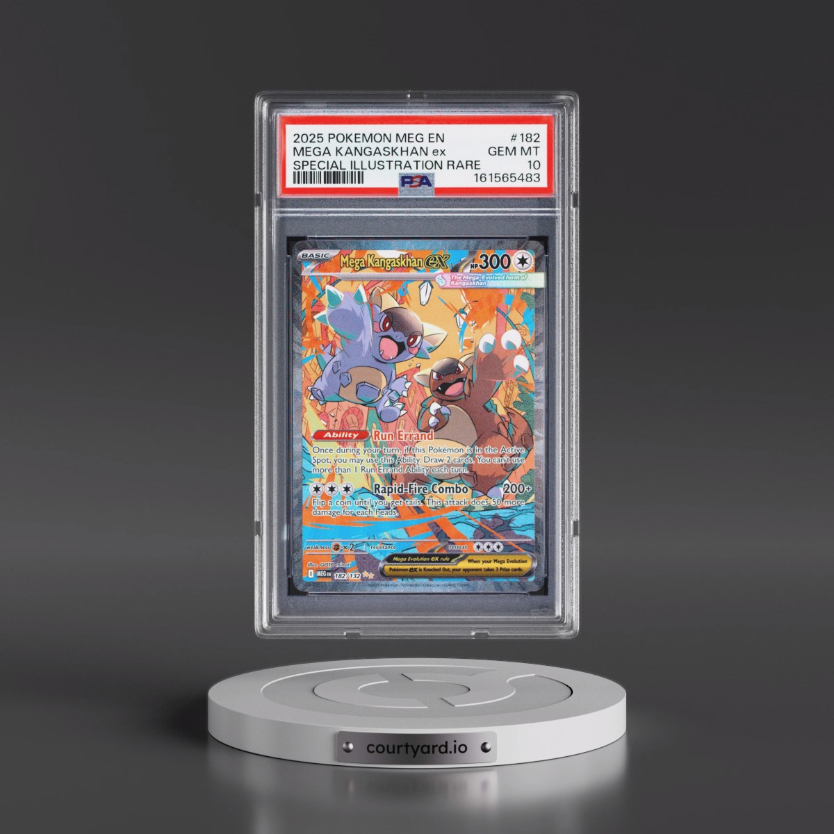 2025 Pokémon Meg EN-Mega Evolution #182 Mega Kangaskhan EX - Holo Special Illustration Rare (PSA 10 GEM MINT)