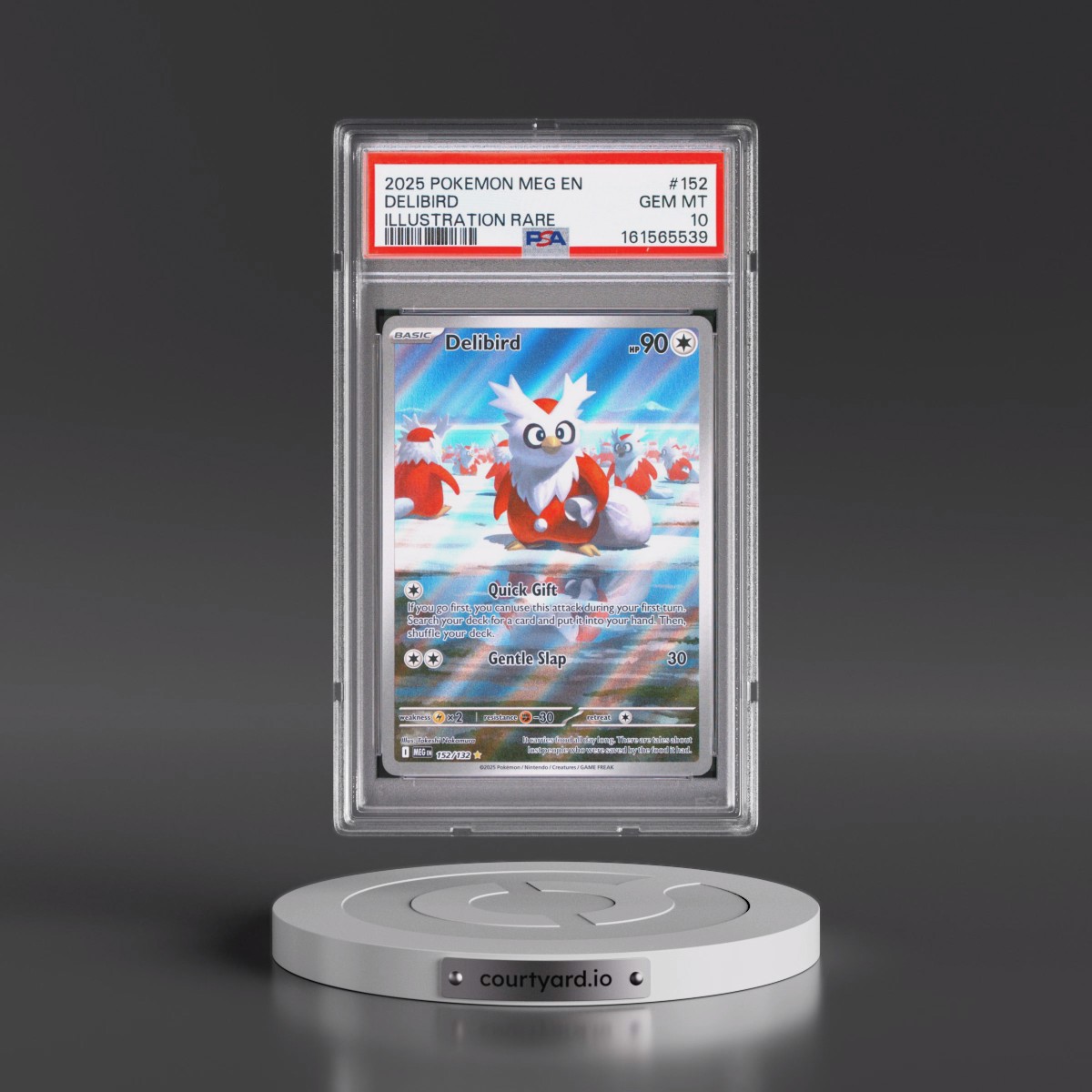 2025 Pokémon Meg EN-Mega Evolution #152 Delibird - Illustration Rare (PSA 10 GEM MINT)