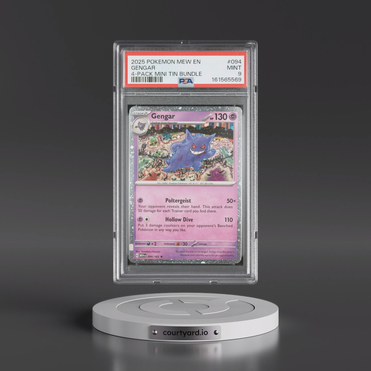 2025 Pokémon Mew EN-151 #094 Gengar - 4-Pack Mini Tin Bundle (PSA 9 MINT)