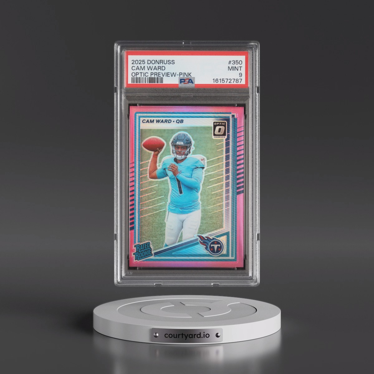 2025 Panini Donruss #350 Cam Ward - Optic Preview-Pink (PSA 9 MINT)