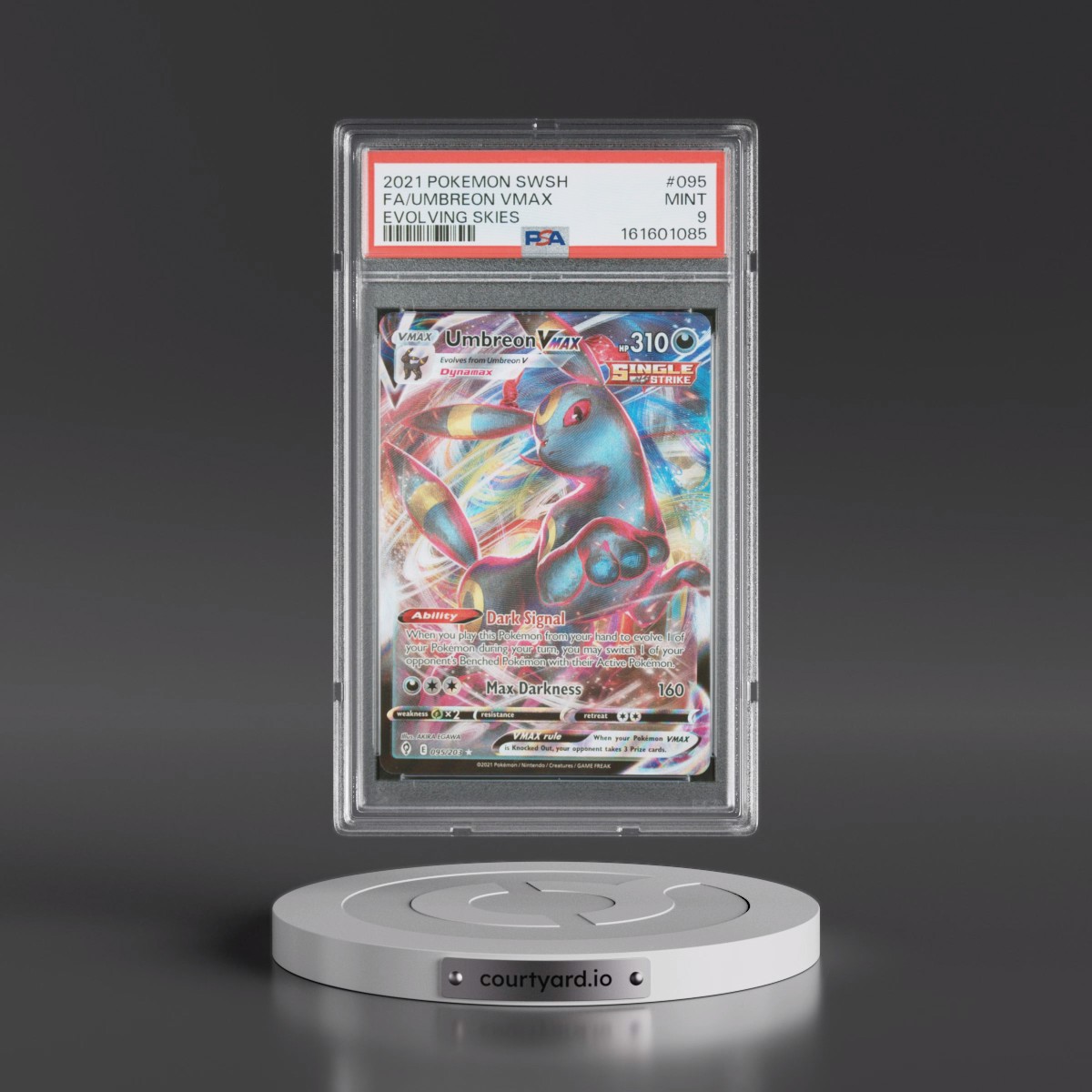 2021 Pokémon Sword & Shield Evolving Skies #095 Umbreon Vmax - Full Art (PSA 9 MINT)