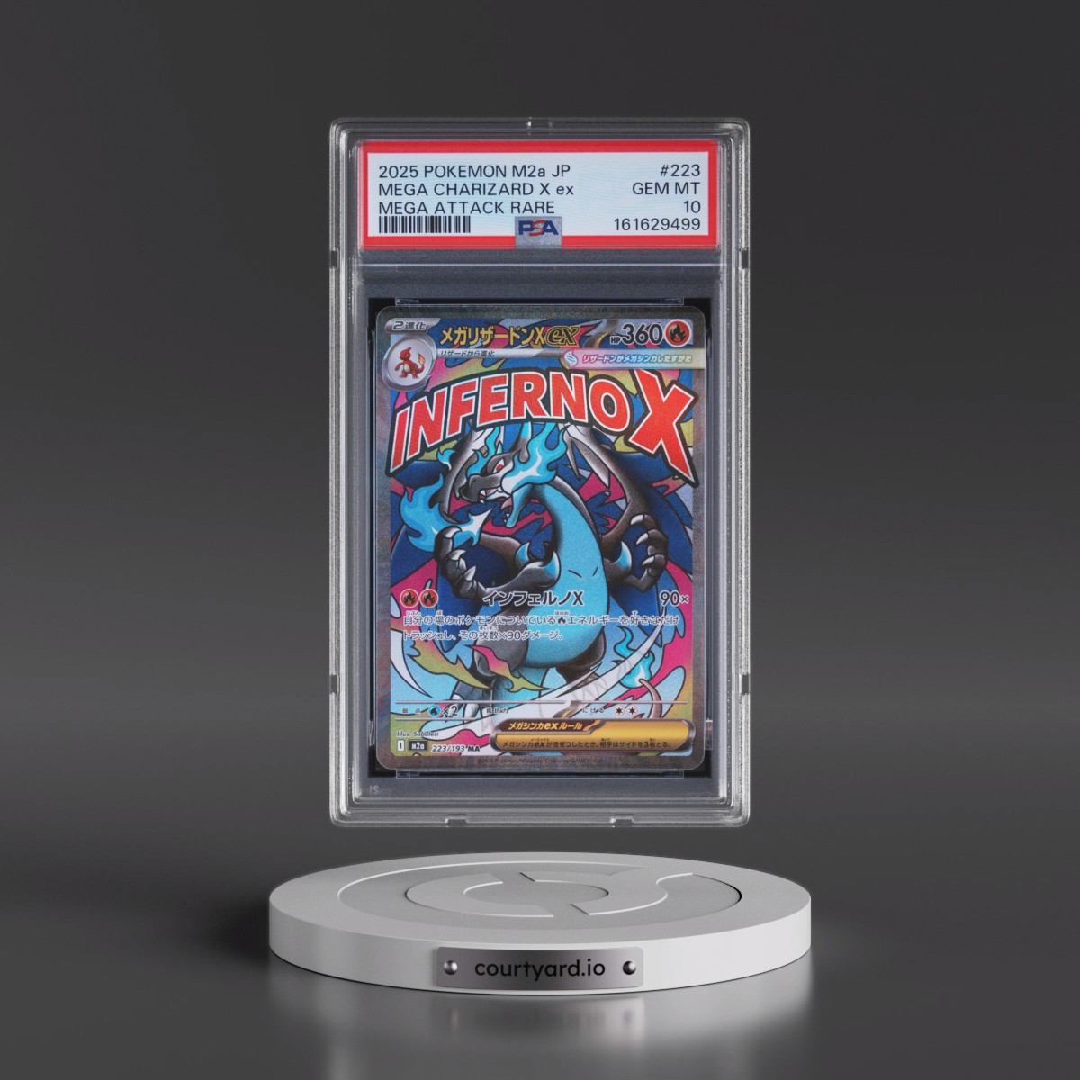 2025 Pokémon M2a-Mega Dream EX #223 Mega Charizard X EX - Holo Mega Attack Rare (PSA 10 GEM MINT)