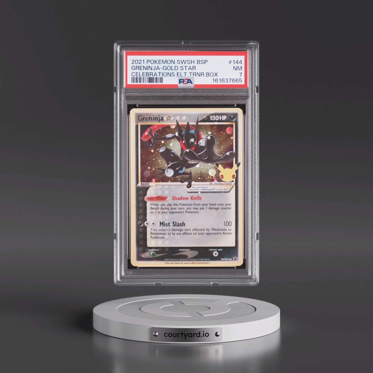 2021 Pokémon Swsh Black Star Promo #144 Greninja-Gold Star - Celebrations Elite Trainer Box (PSA 7 NM)