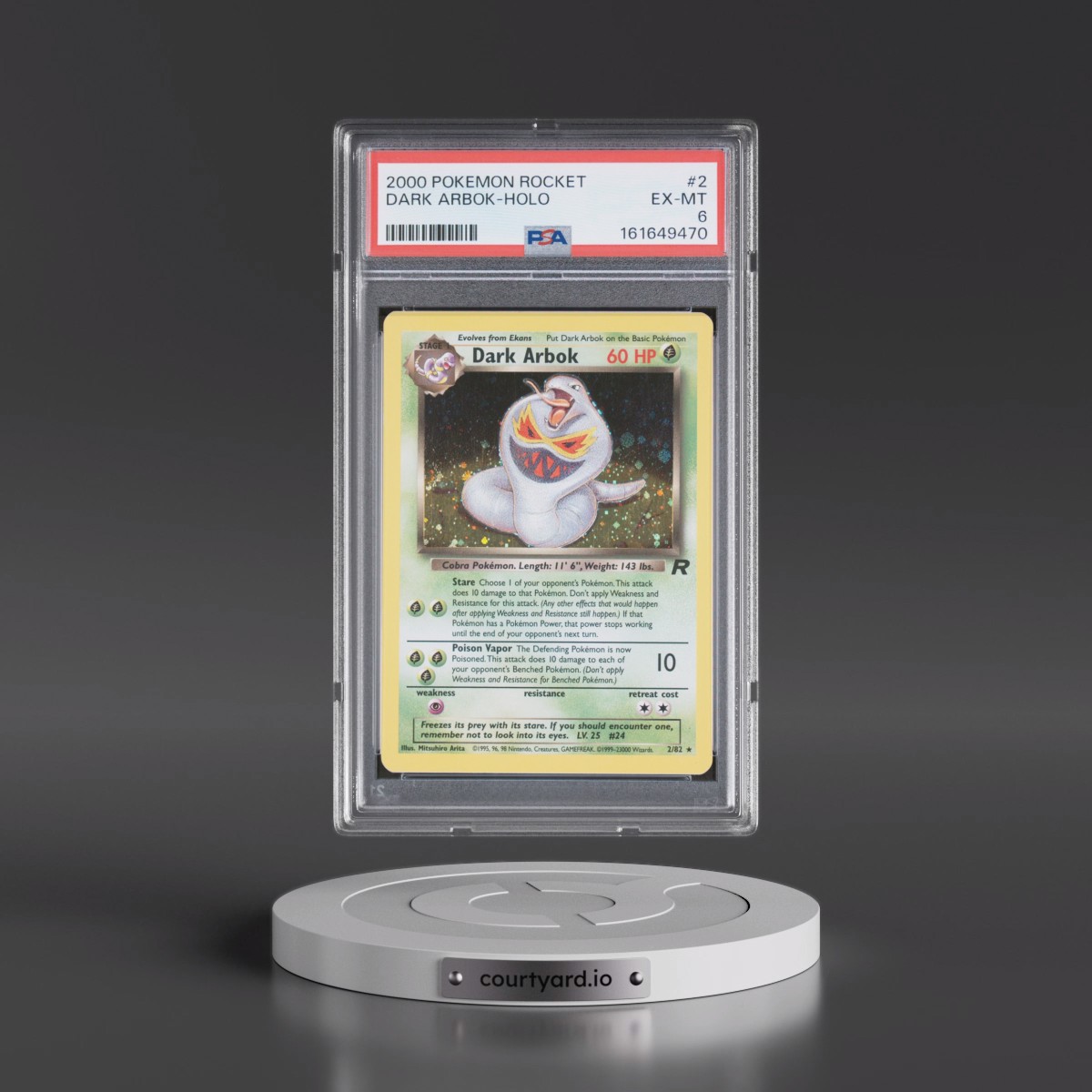 2000 Pokémon Rocket #2 Dark Arbok - Holo (PSA 6 EX-MT)