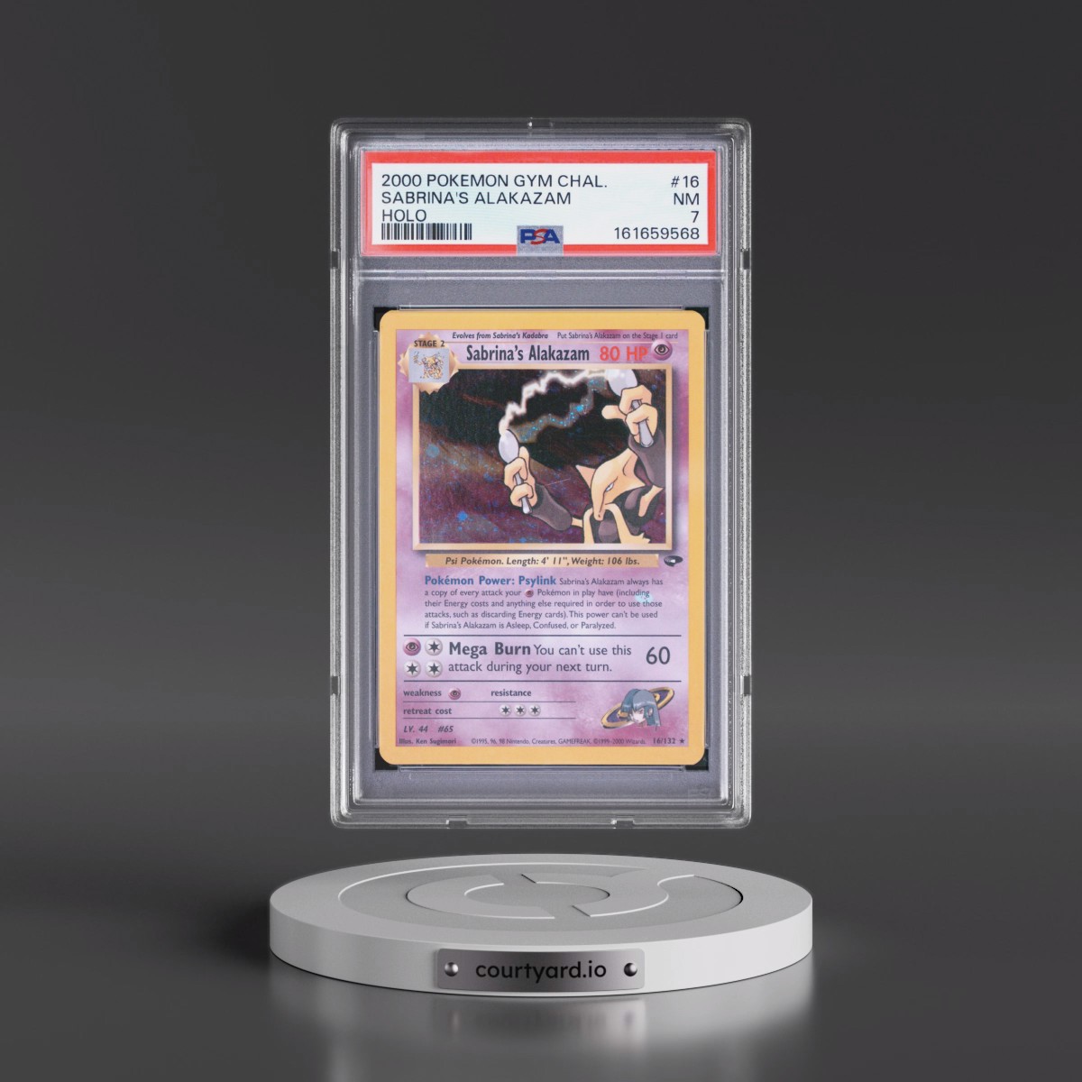2000 Pokémon Gym Challenge #16 Sabrina's Alakazam - Holo (PSA 7 NM)