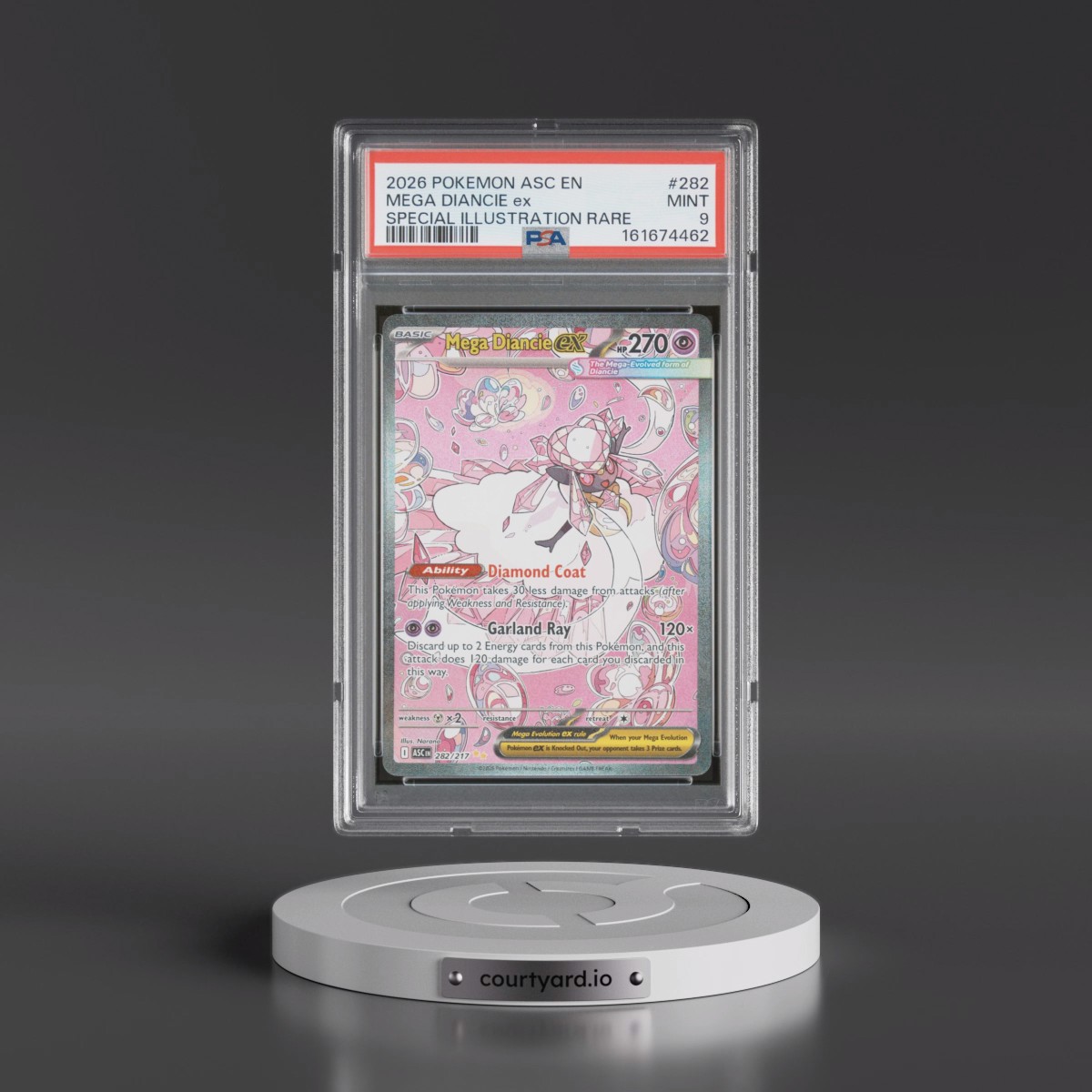 2026 Pokémon Asc EN-Ascended Heroes #282 Mega Diancie EX - Holo Special Illustration Rare (PSA 9 MINT)