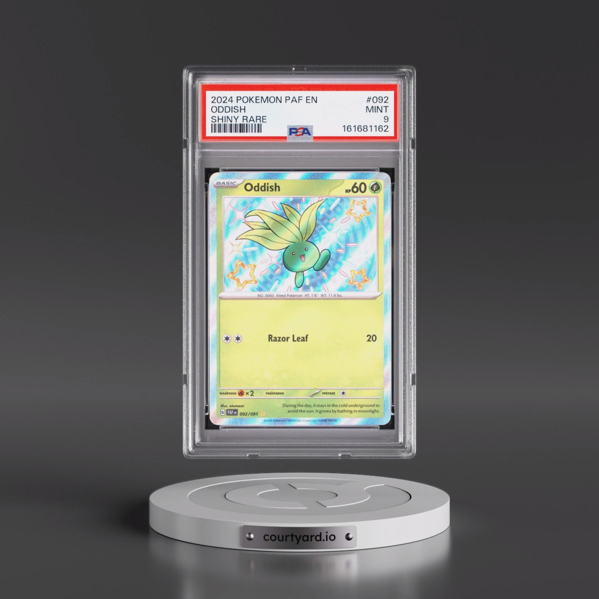 2024 Pokémon Paf EN-Paldean Fates #092 Oddish - Shiny Rare (PSA 9 MINT)