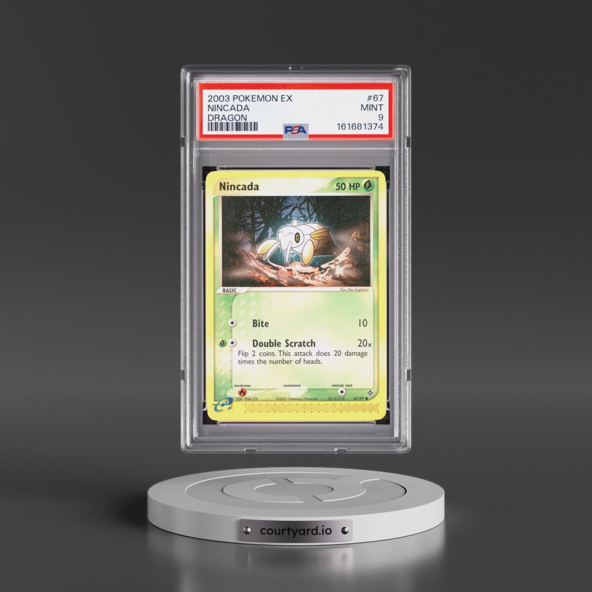 2003 Pokémon EX Dragon #67 Nincada (PSA 9 MINT)