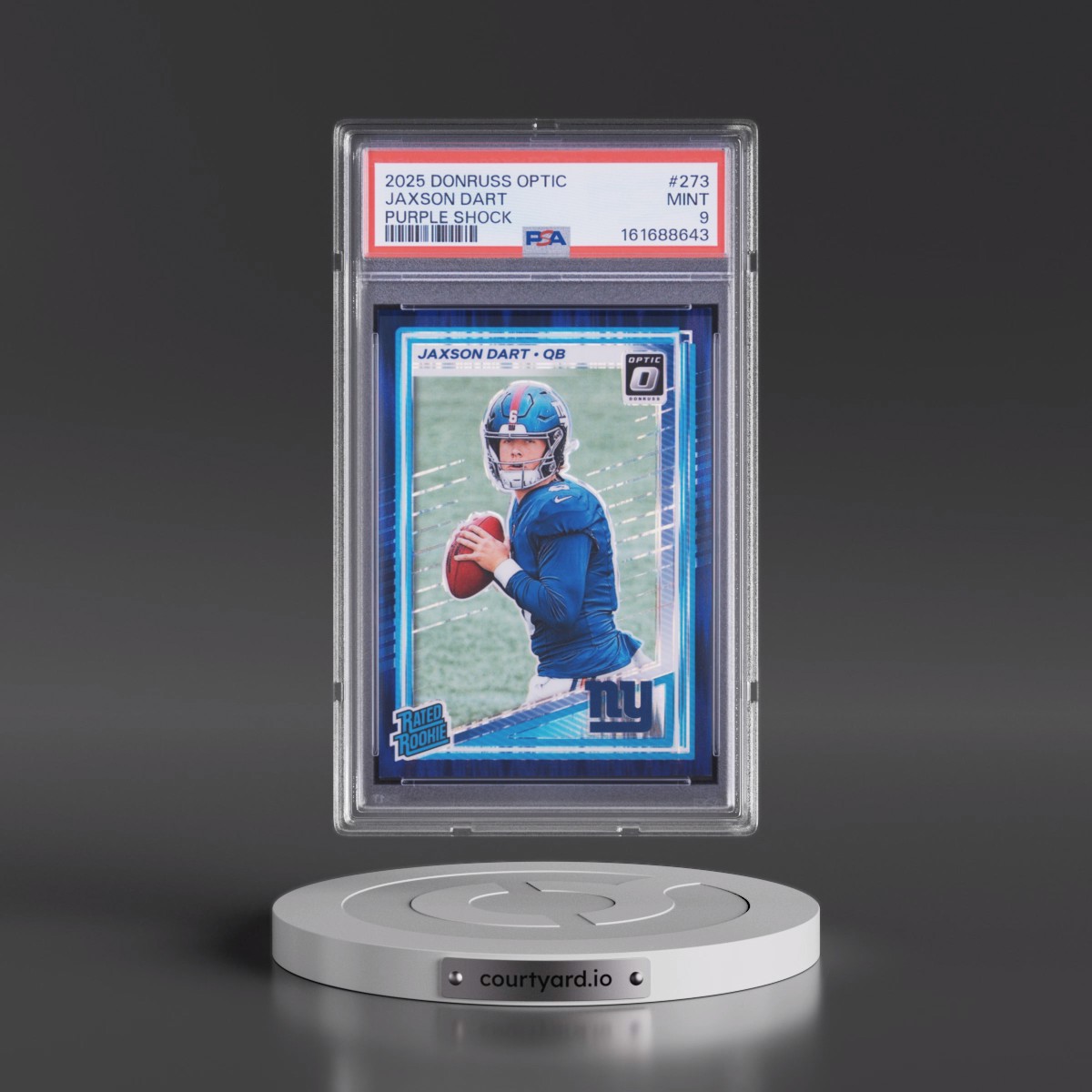 2025 Panini Donruss Optic #273 Jaxson Dart - Purple Shock (PSA 9 MINT)