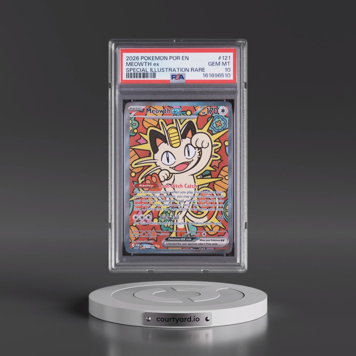 2026 Pokémon Por EN-Perfect Order #121 Meowth EX - Holo Special Illustration Rare (PSA 10 GEM MINT)