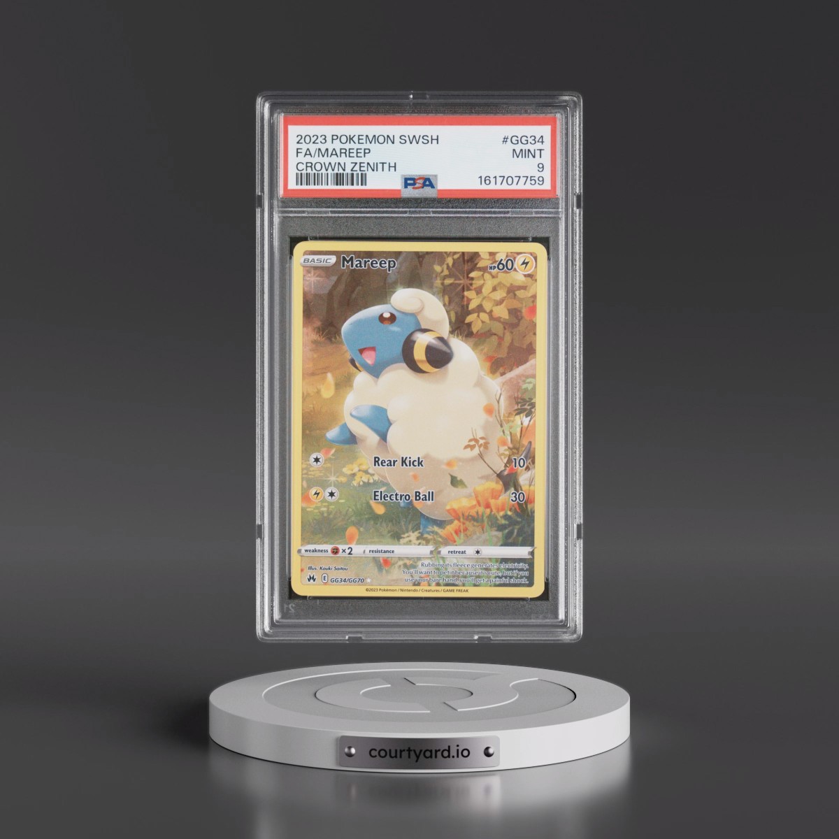 2023 Pokémon Sword and Shield Crown Zenith #GG34 Mareep - Full Art (PSA 9 MINT)