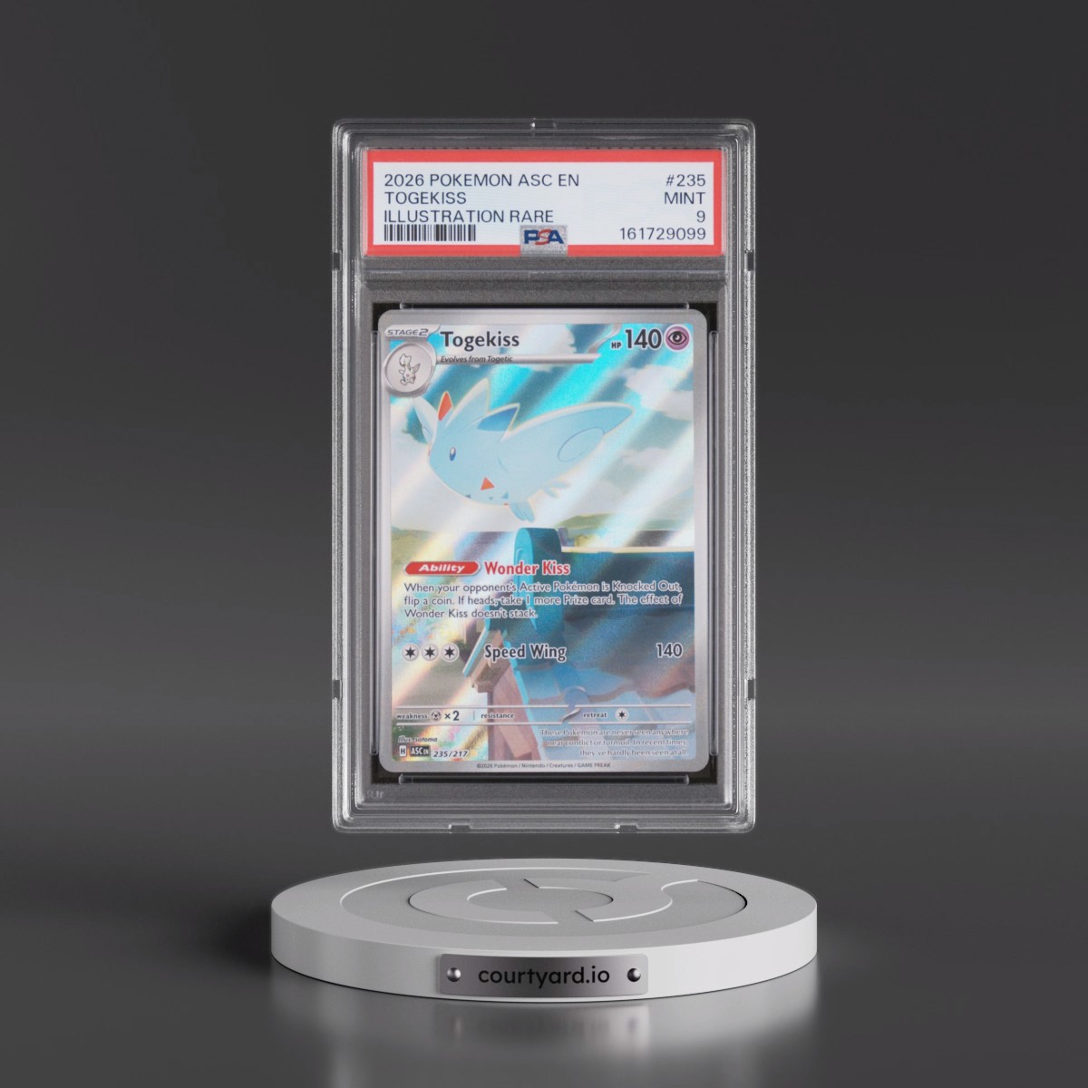 2026 Pokémon Asc EN-Ascended Heroes #235 Togekiss - Illustration Rare (PSA 9 MINT)