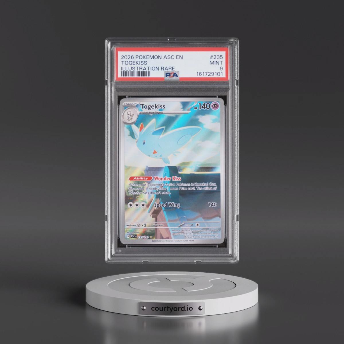 2026 Pokémon Asc EN-Ascended Heroes #235 Togekiss - Illustration Rare (PSA 9 MINT)