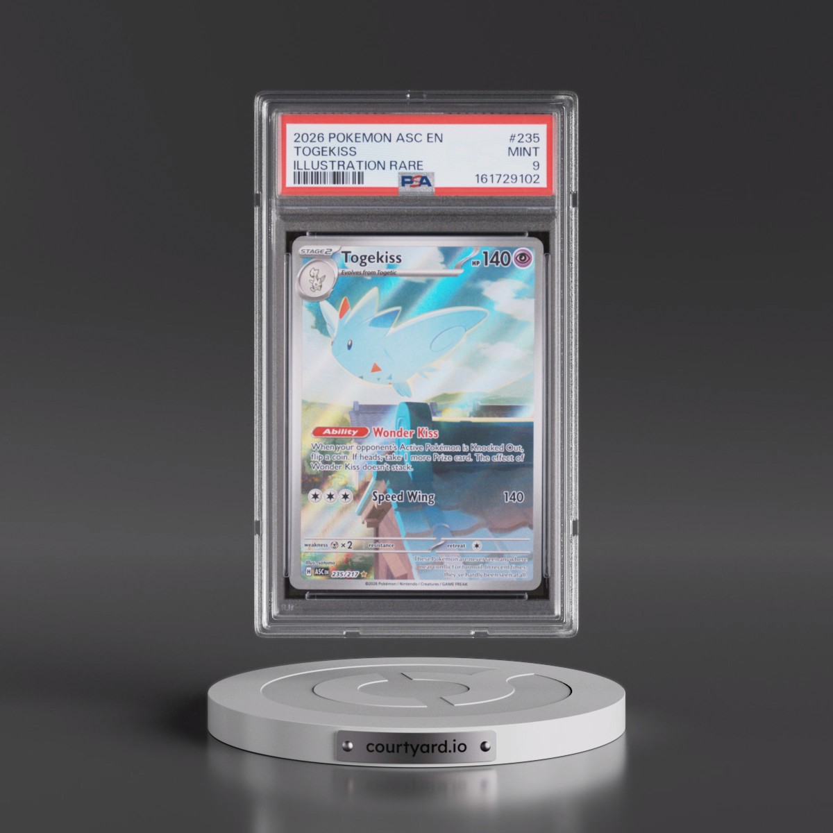 2026 Pokémon Asc EN-Ascended Heroes #235 Togekiss - Illustration Rare (PSA 9 MINT)