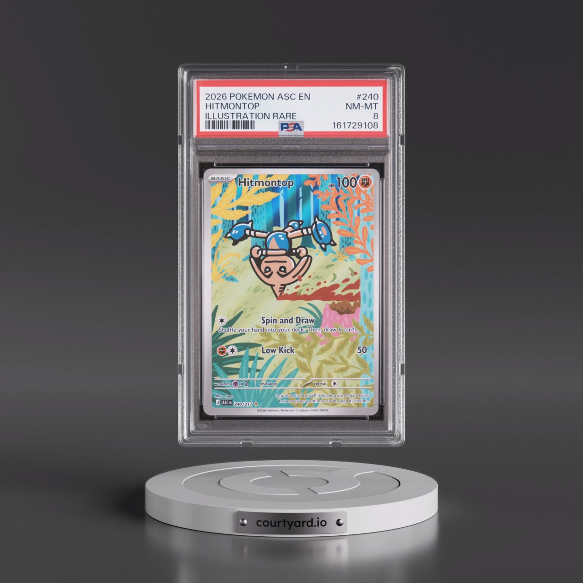 2026 Pokémon Asc EN-Ascended Heroes #240 Hitmontop - Illustration Rare (PSA 8 NM-MT)