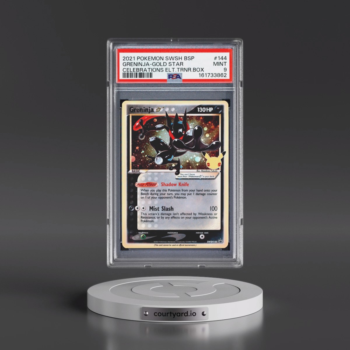 2021 Pokémon Swsh Black Star Promo #144 Greninja-Gold Star - Celebrations Elite Trainer Box (PSA 9 MINT)