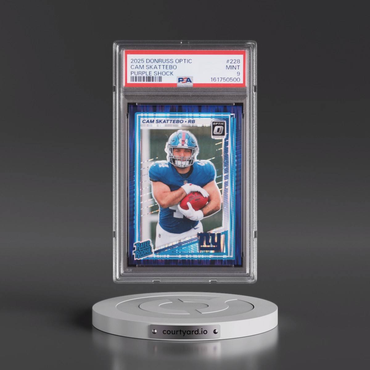 2025 Panini Donruss Optic #228 Cam Skattebo - Purple Shock (PSA 9 MINT)