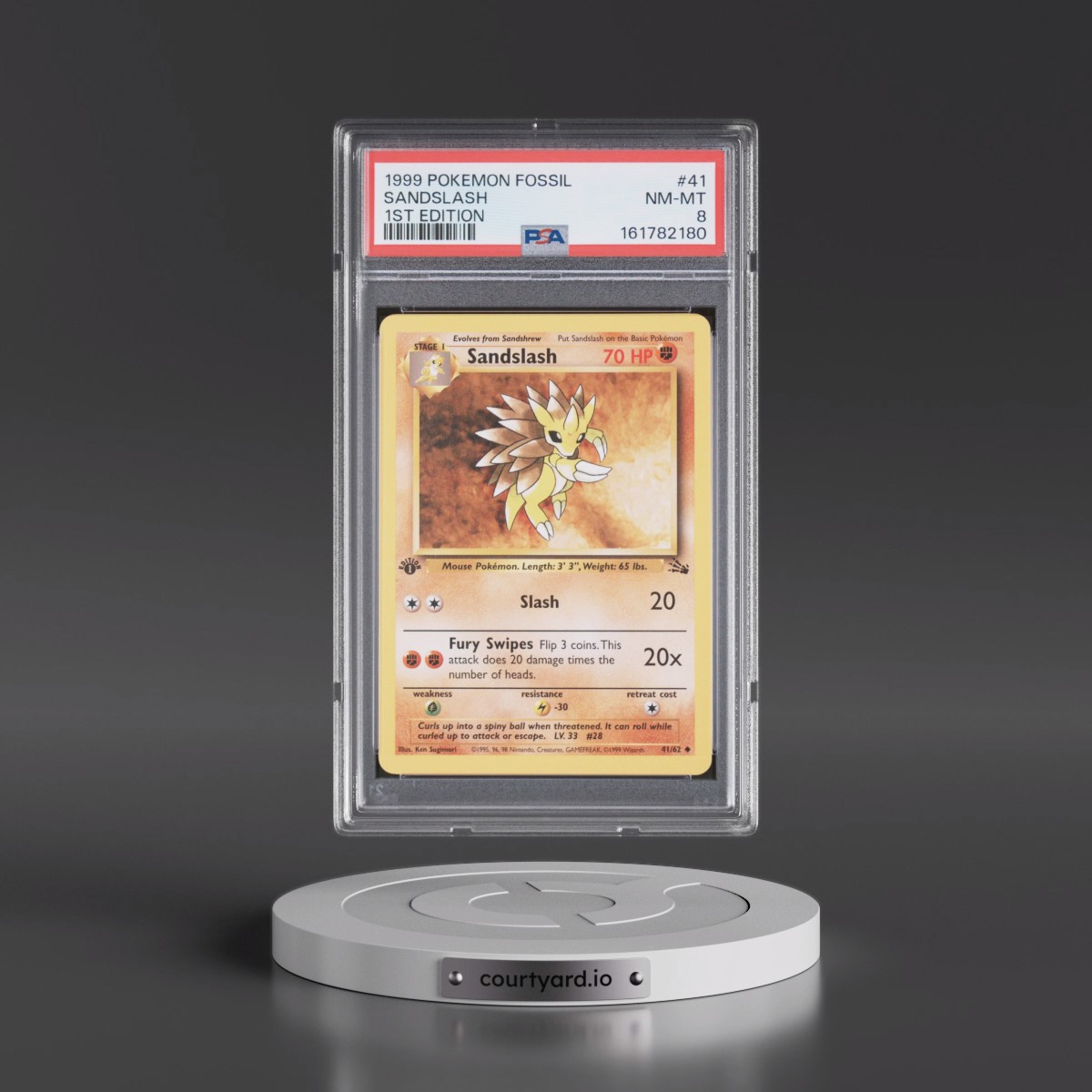 1999 Pokémon Fossil #41 Sandslash - 1st Edition (PSA 8 NM-MT)