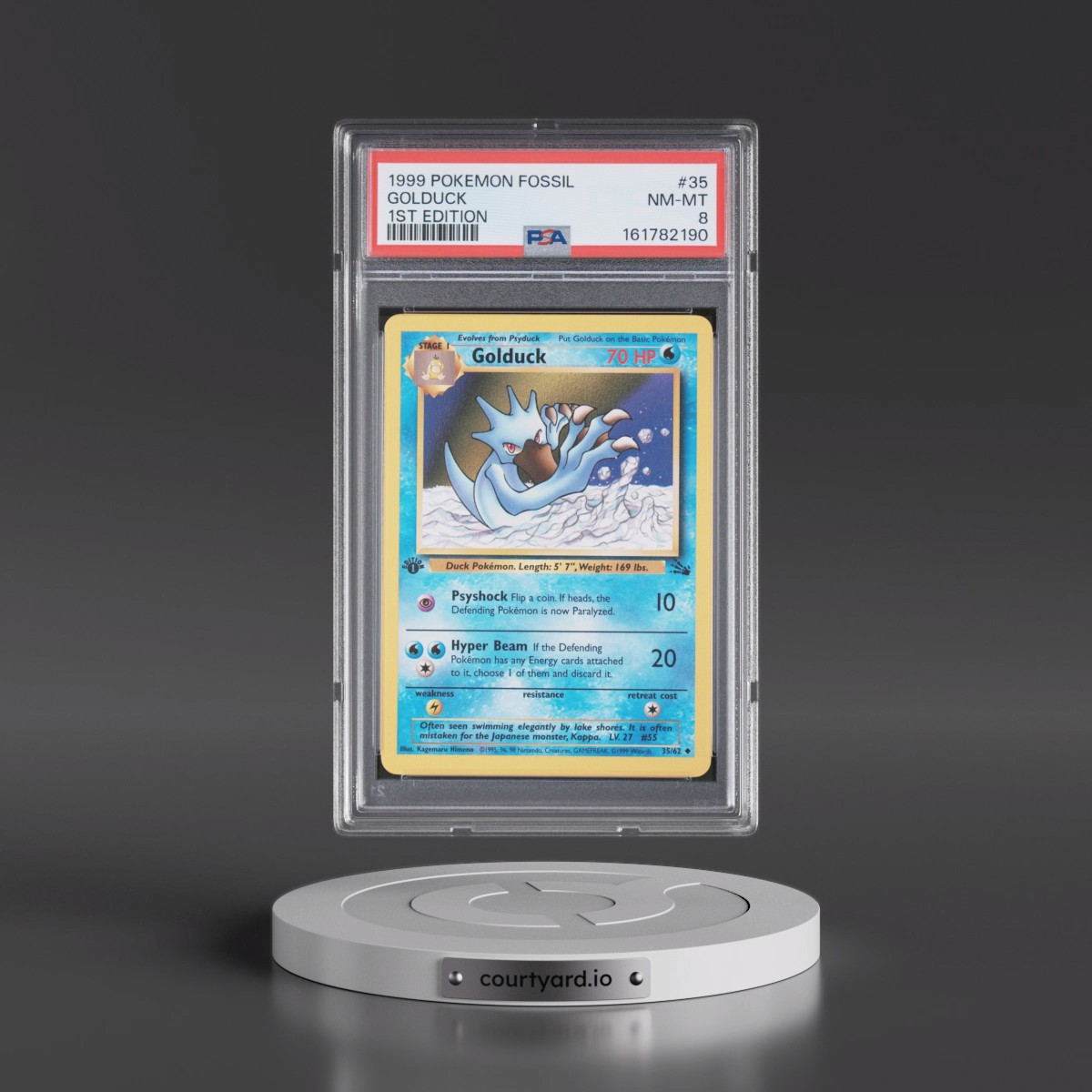 1999 Pokémon Fossil #35 Golduck - 1st Edition (PSA 8 NM-MT)