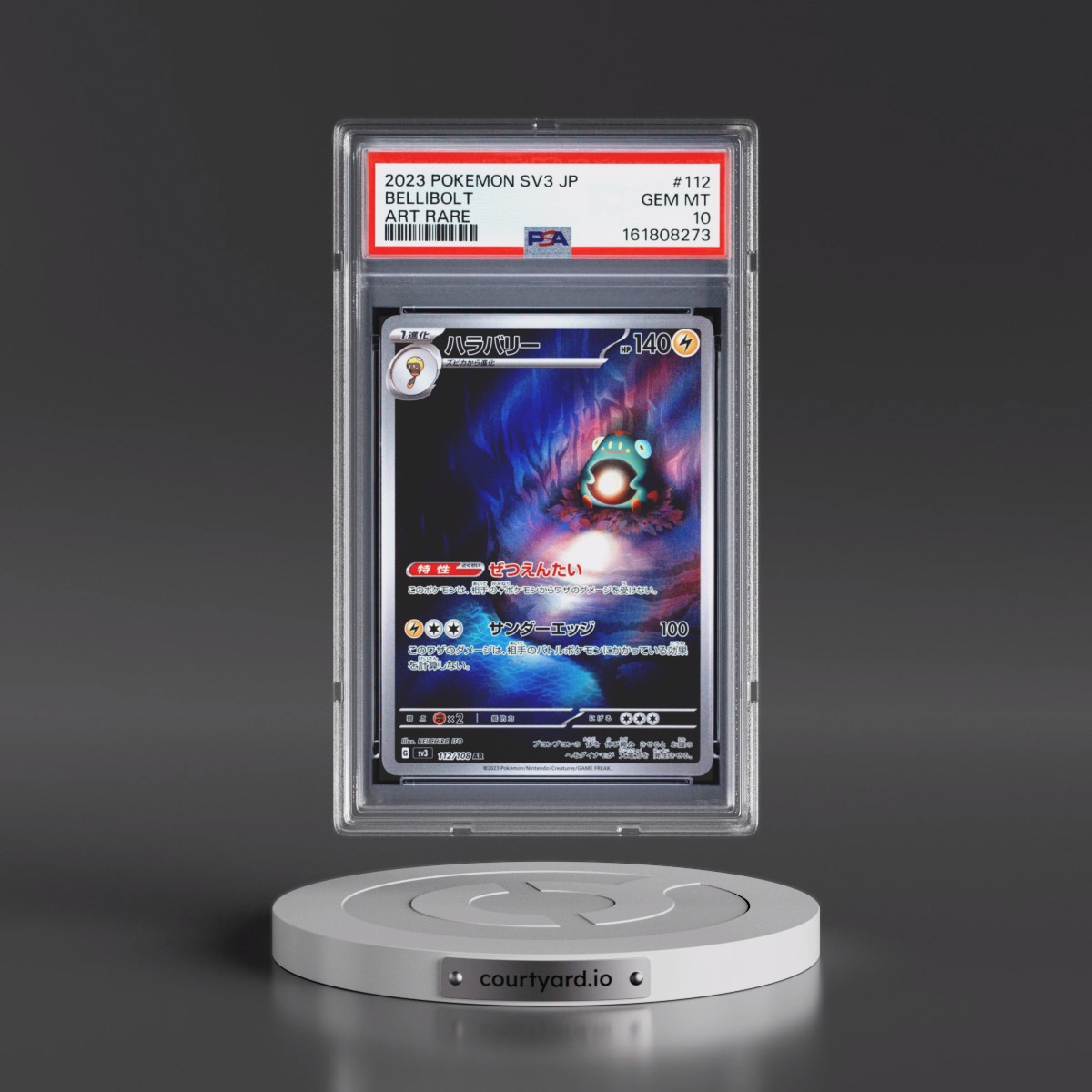 2023 Pokémon SV3-Ruler of the Black Flame #112 Bellibolt - Art Rare (PSA 10 GEM MINT)