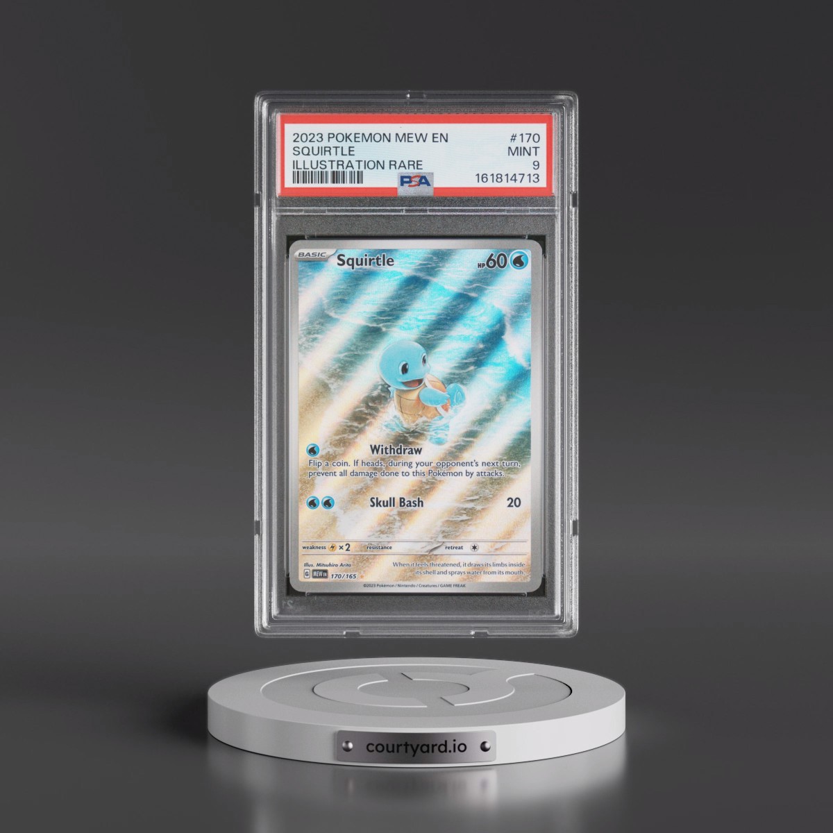2023 Pokémon Mew EN-151 #170 Squirtle - Illustration Rare (PSA 9 MINT)