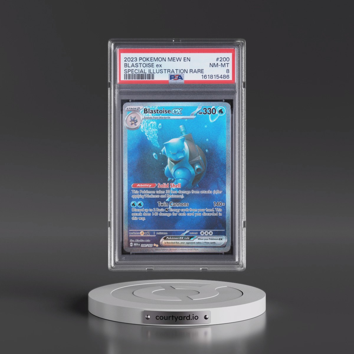 2023 Pokémon Mew EN-151 #200 Blastoise EX - Holo Special Illustration Rare (PSA 8 NM-MT)