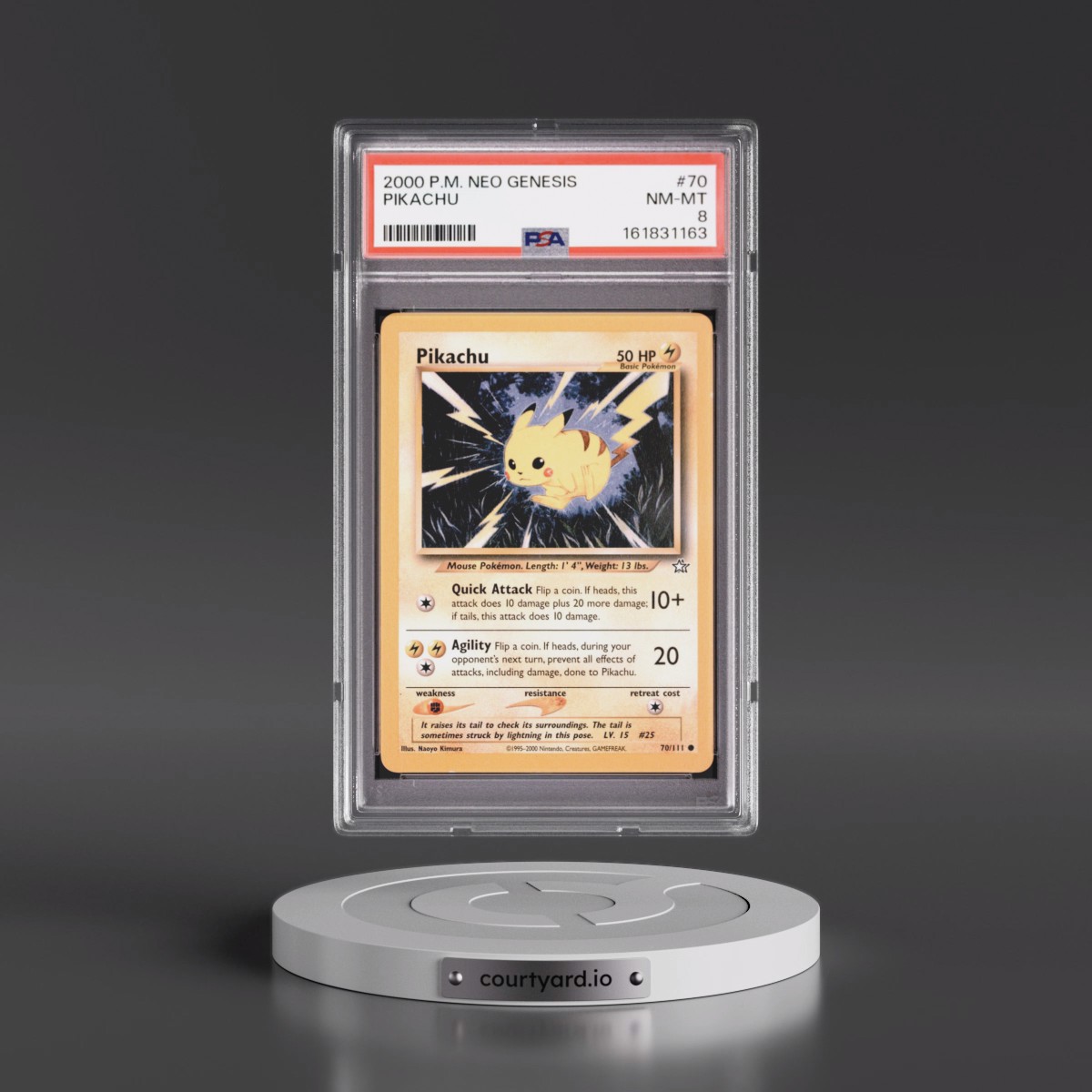 2000 Pokémon Neo Genesis #70 Pikachu (PSA 8 NM-MT)