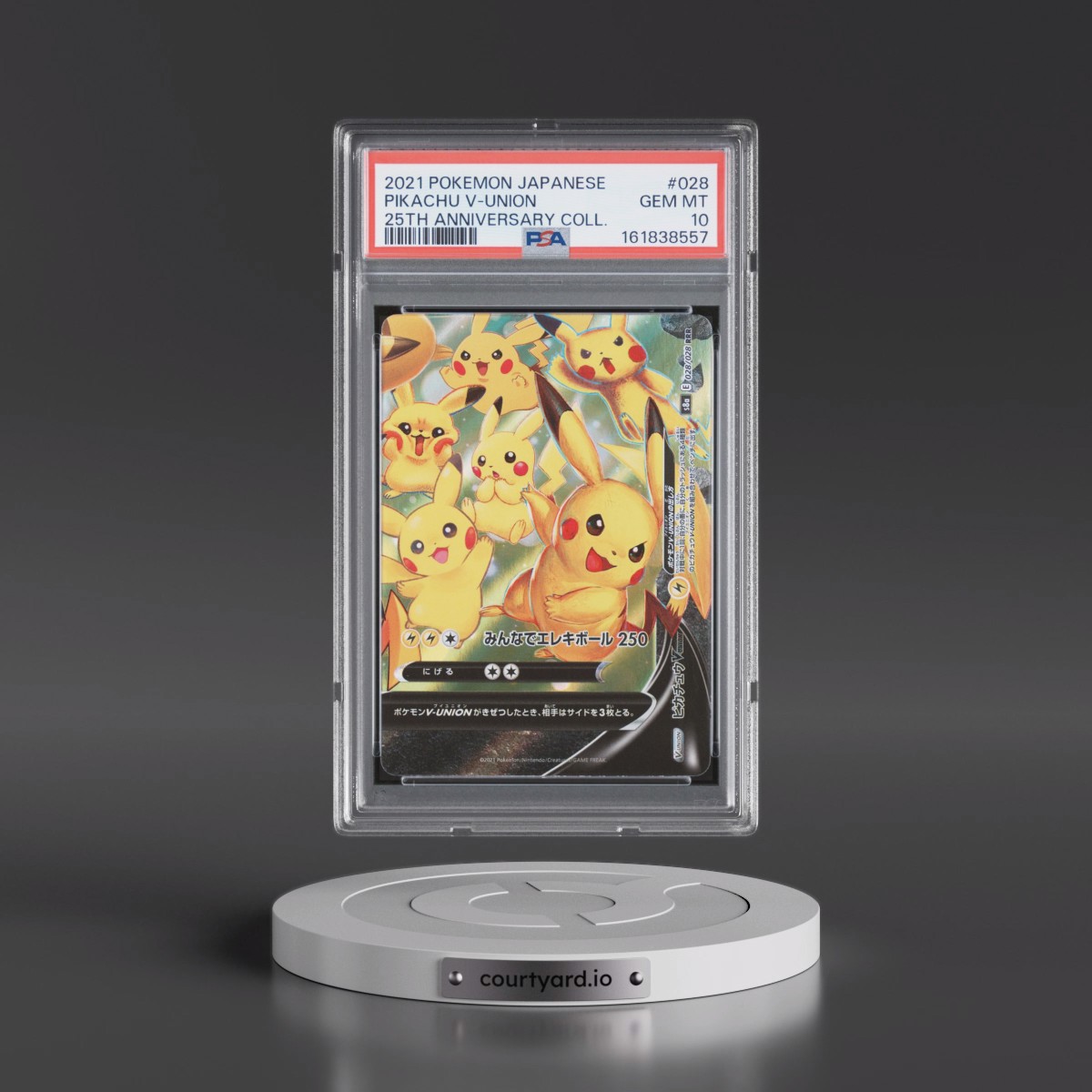 2021 Pokémon 25th Anniversary Collection #028 Pikachu V-Union (PSA 10 GEM MINT)
