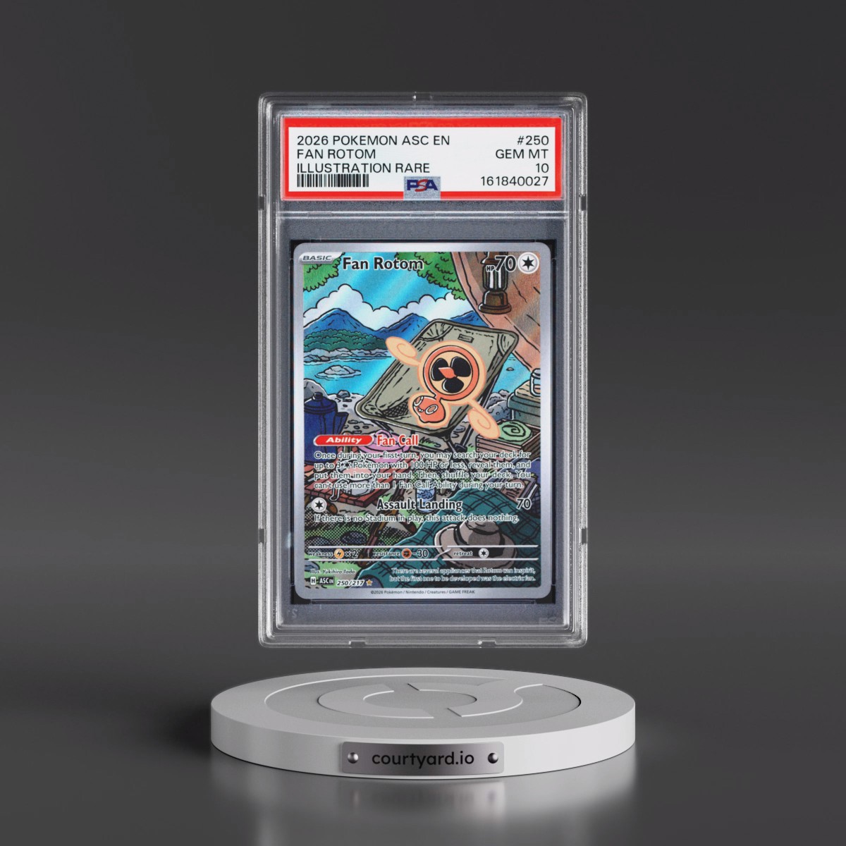 2026 Pokémon Asc EN-Ascended Heroes #250 Fan Rotom - Illustration Rare (PSA 10 GEM MINT)