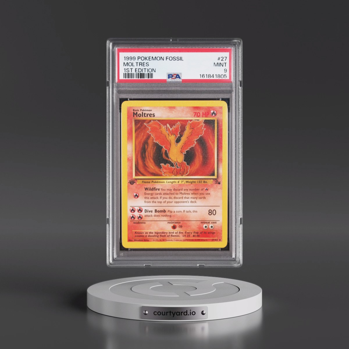 1999 Pokémon Fossil #27 Moltres - 1st Edition (PSA 9 MINT)