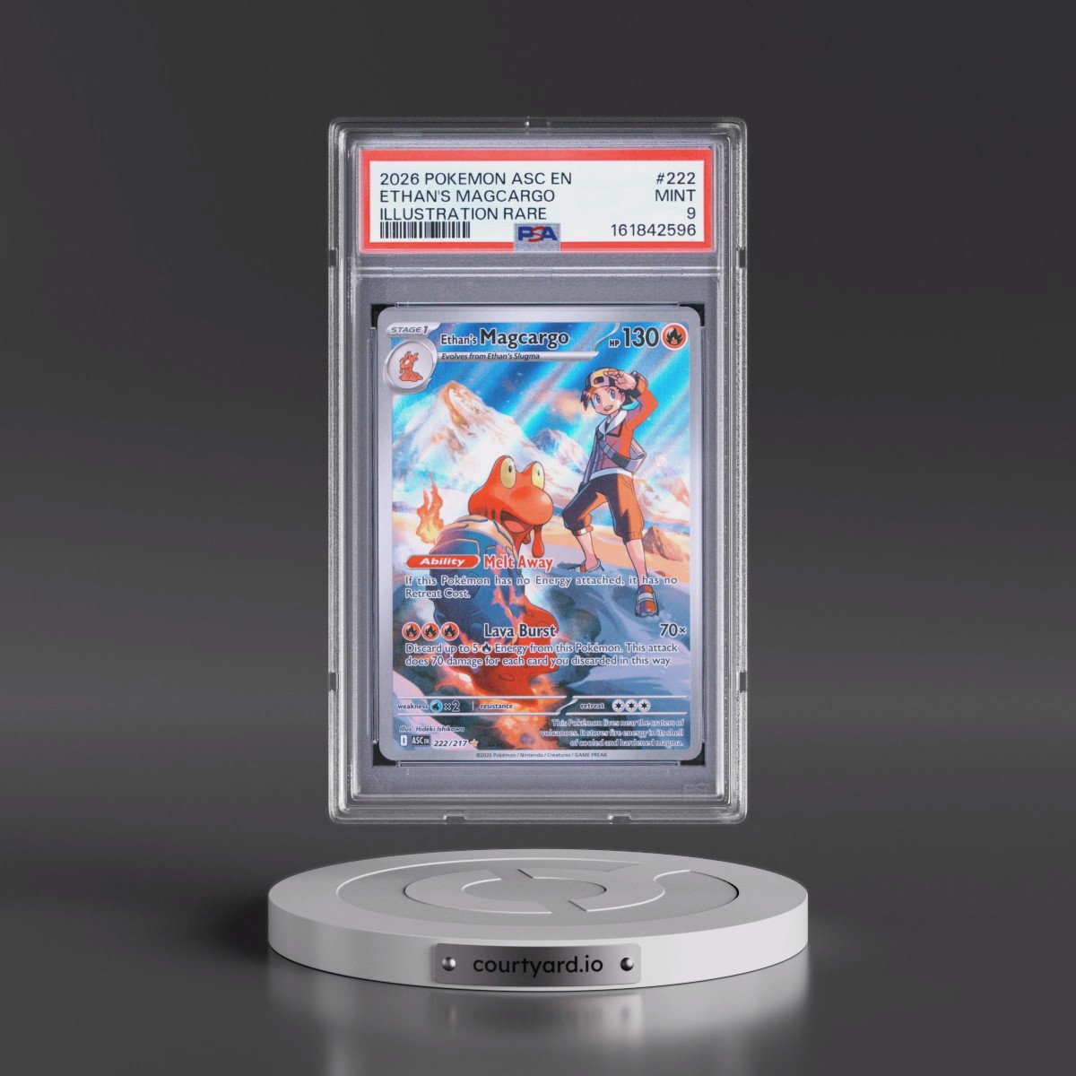 2026 Pokémon Asc EN-Ascended Heroes #222 Ethan's Magcargo - Illustration Rare (PSA 9 MINT)