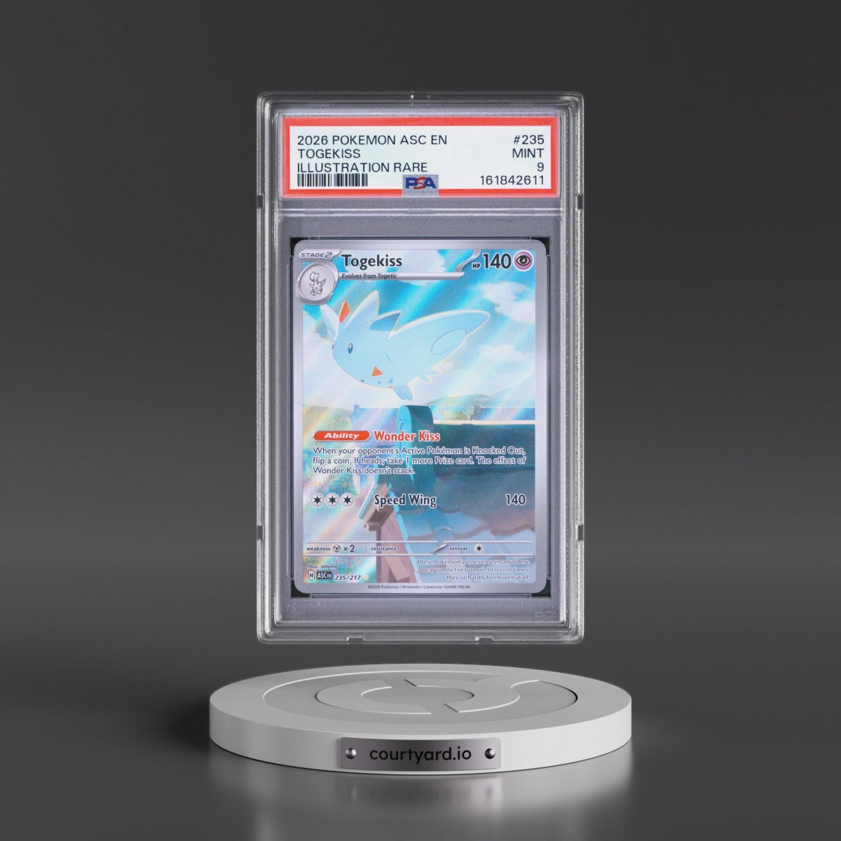 2026 Pokémon Asc EN-Ascended Heroes #235 Togekiss - Illustration Rare (PSA 9 MINT)