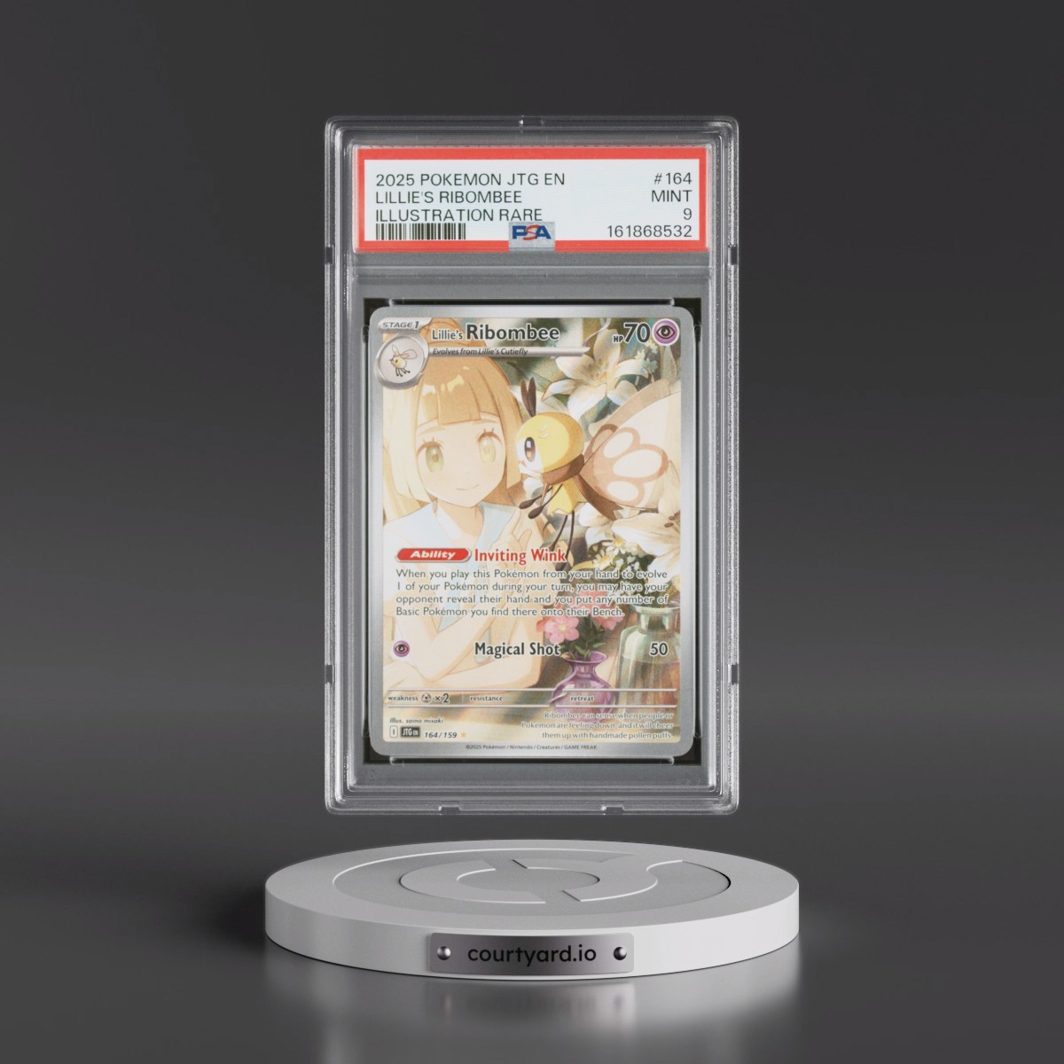 2025 Pokémon Jtg EN-Journey Together #164 Lillie's Ribombee - Illustration Rare (PSA 9 MINT)