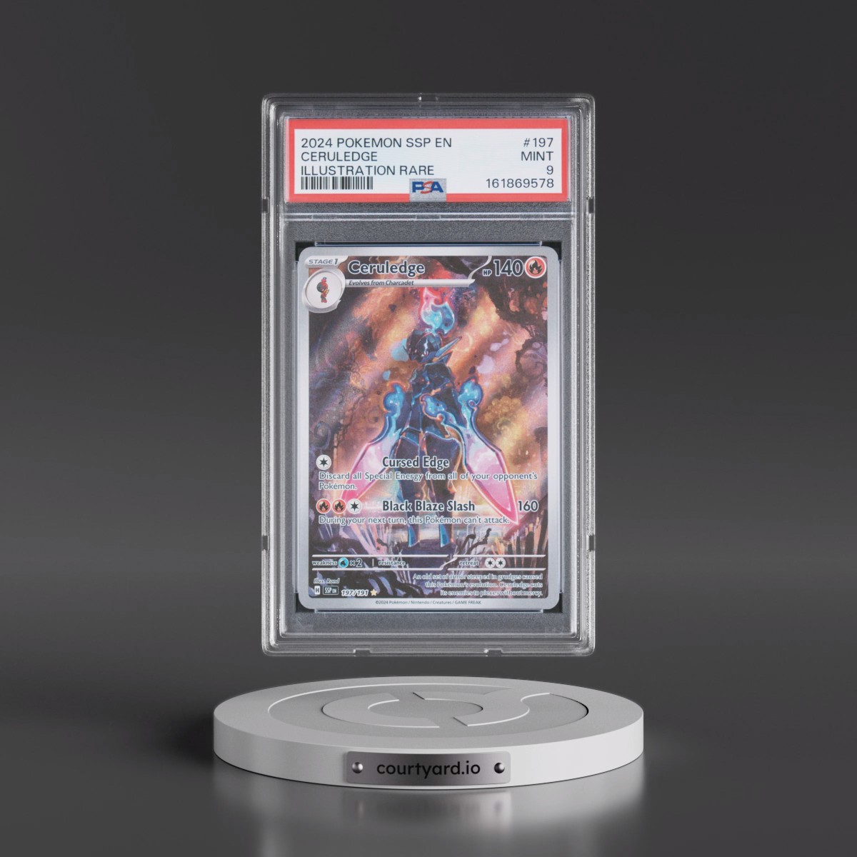 2024 Pokémon Ssp EN-Surging Sparks #197 Ceruledge - Illustration Rare (PSA 9 MINT)