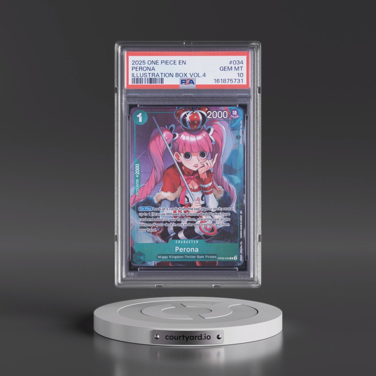 2025 One Piece Promos #034 Perona - Illustration Box Vol.4 (PSA 10 GEM MINT)