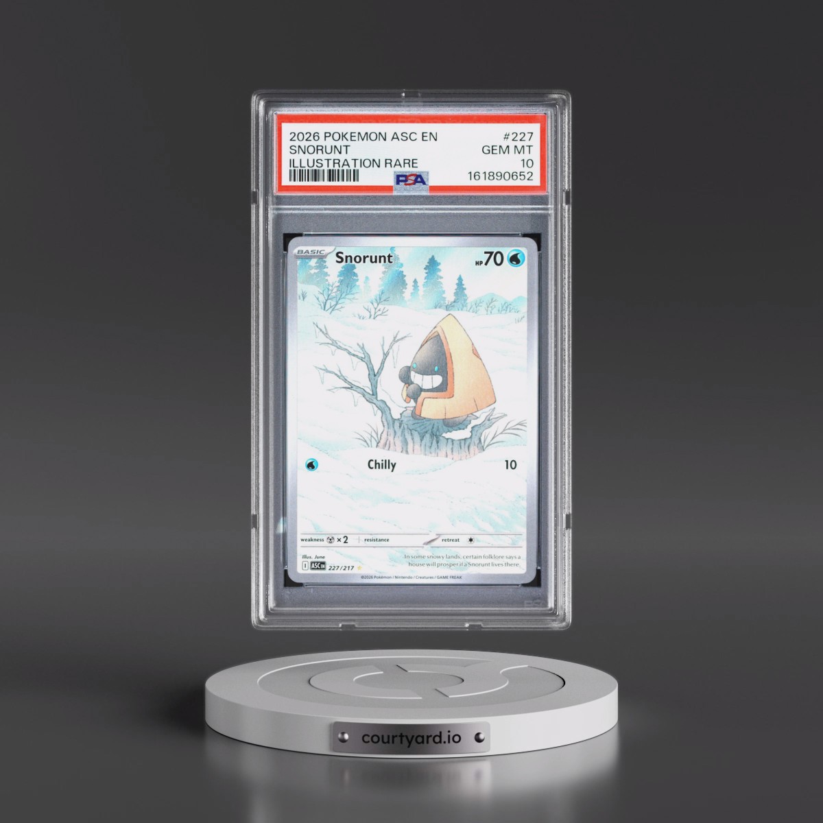 2026 Pokémon Asc EN-Ascended Heroes #227 Snorunt - Illustration Rare (PSA 10 GEM MINT)