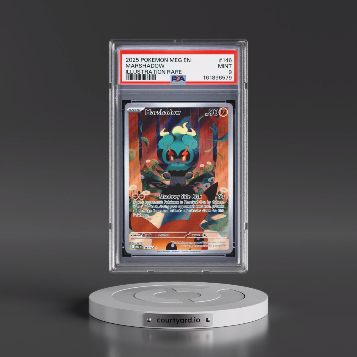 2025 Pokémon Meg EN-Mega Evolution #146 Marshadow - Illustration Rare (PSA 9 MINT)